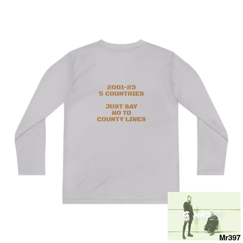 A1 Who Dares Wins (ID) RSF 2001-23 5 Countries Just Say No To County Lines Youth Long Sleeve Competitor Tee Kids clothes
