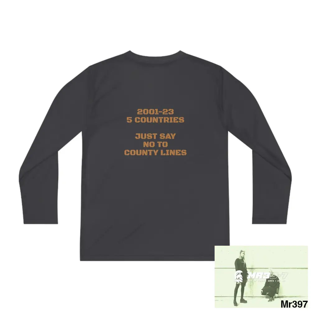 A1 Who Dares Wins (ID) RSF 2001-23 5 Countries Just Say No To County Lines Youth Long Sleeve Competitor Tee Kids clothes