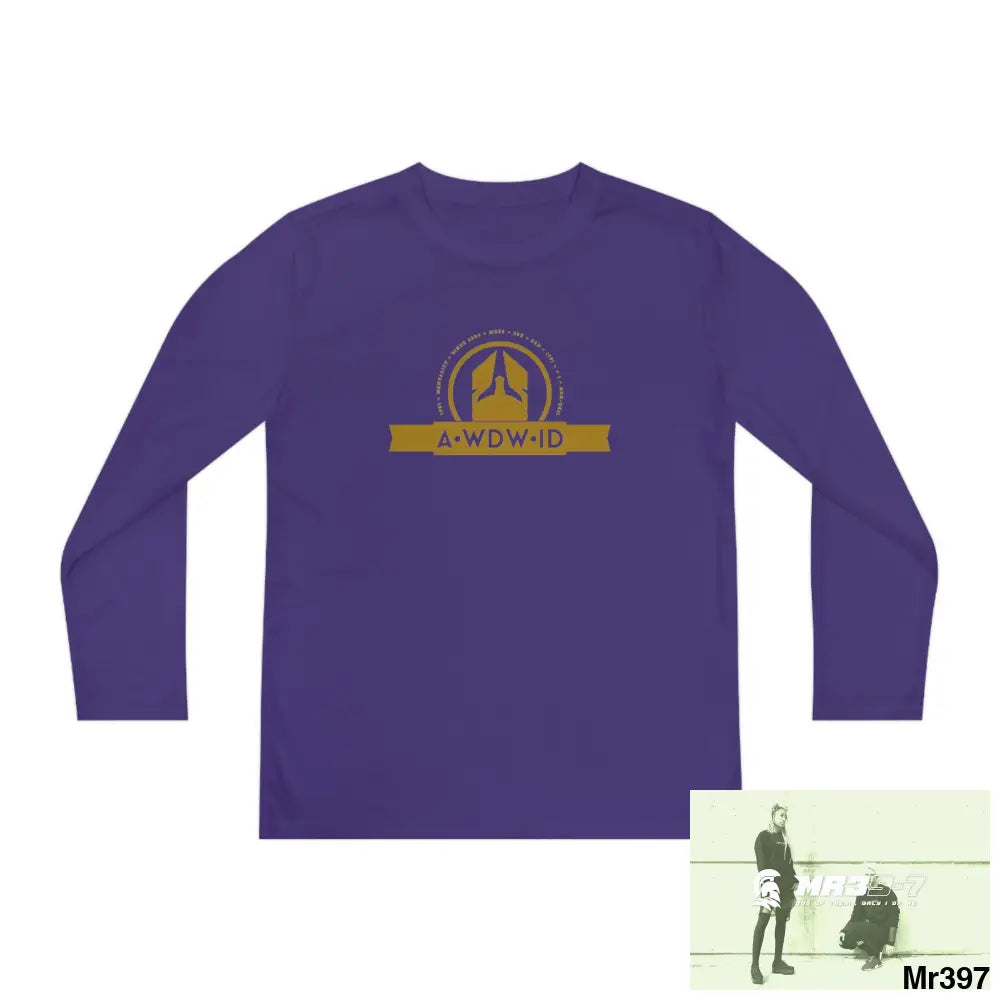 A1 Who Dares Wins (ID) RSF 2001-23 5 Countries Just Say No To County Lines Youth Long Sleeve Competitor Tee Purple / S