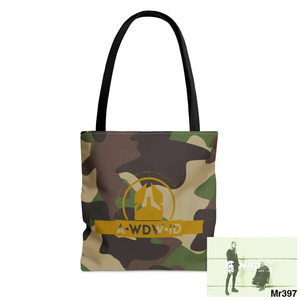 A1-Who Dares Wins ID RSF Camo Tote Bag (AOP) Small Bags