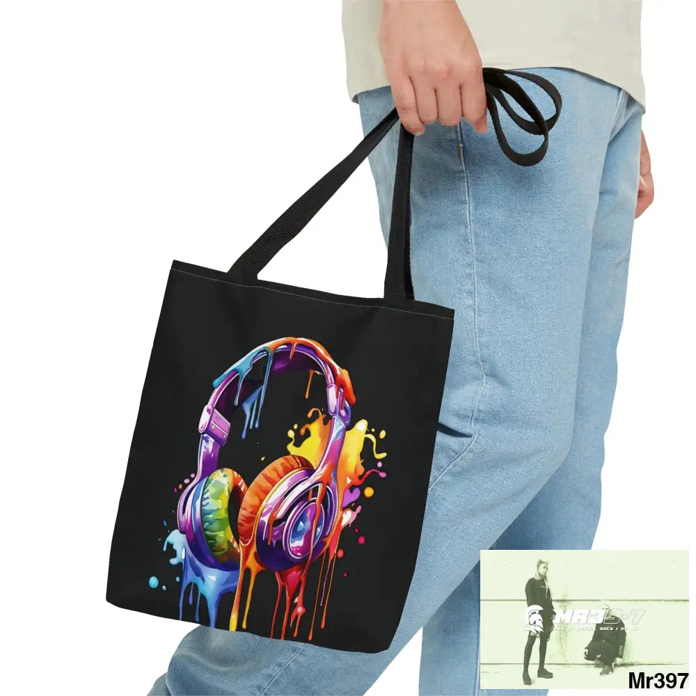 A1-Who Dares Wins ID RSF Melting Headphones Tote Bag (AOP) Bags