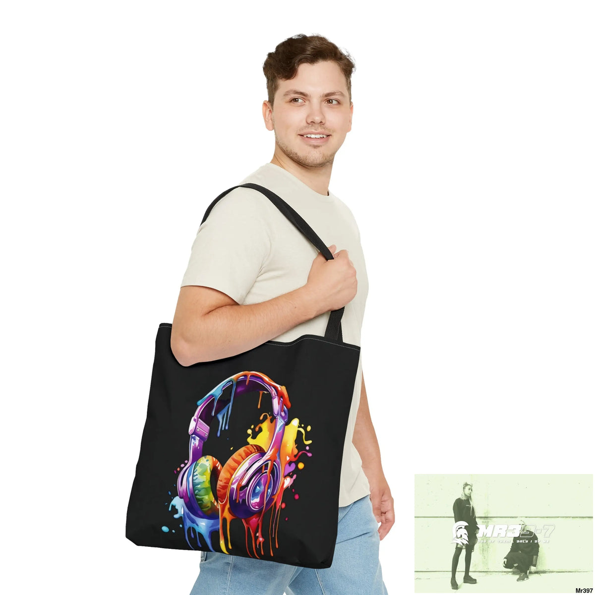 A1-Who Dares Wins ID RSF Melting Headphones Tote Bag (AOP) Bags