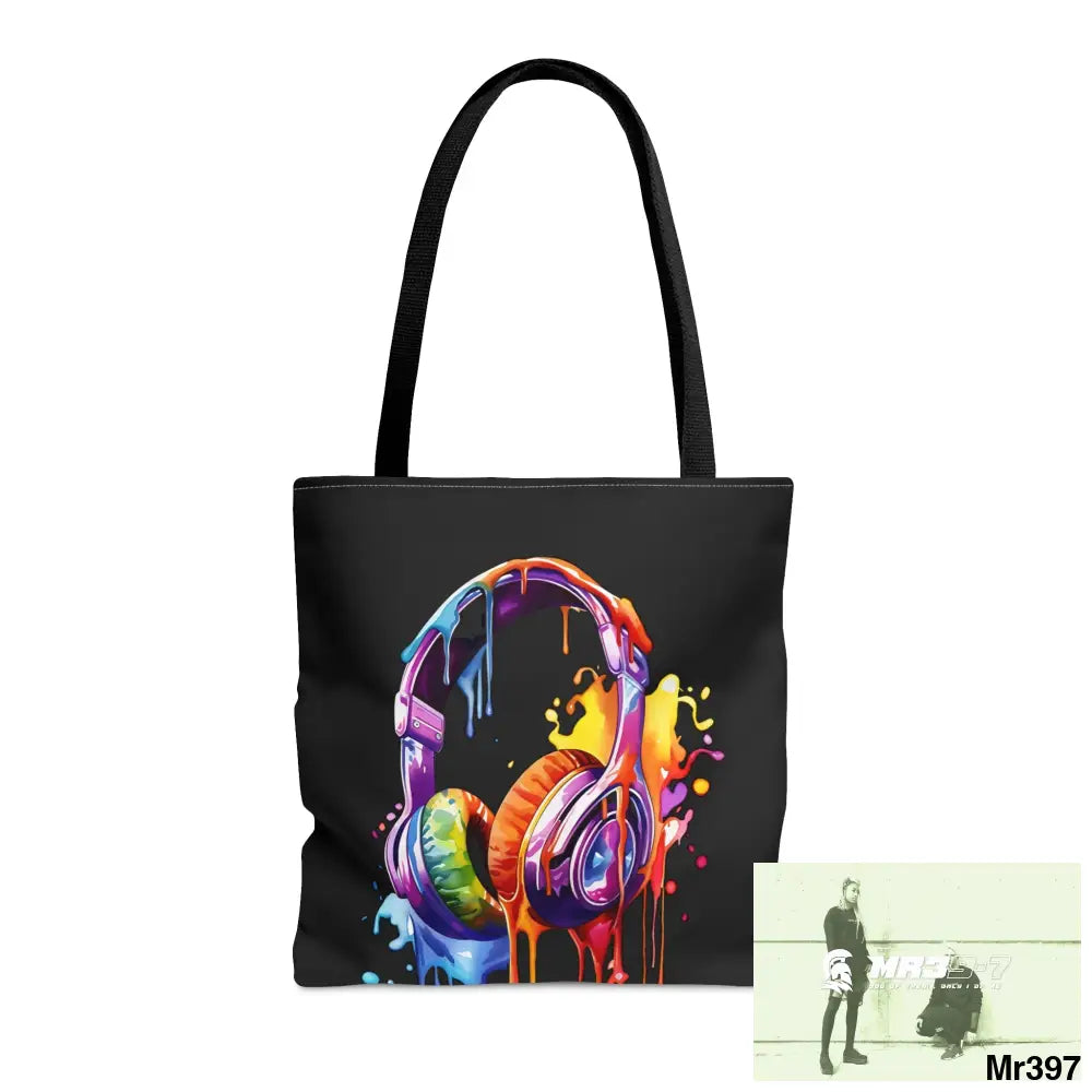 A1-Who Dares Wins ID RSF Melting Headphones Tote Bag (AOP) Medium Bags