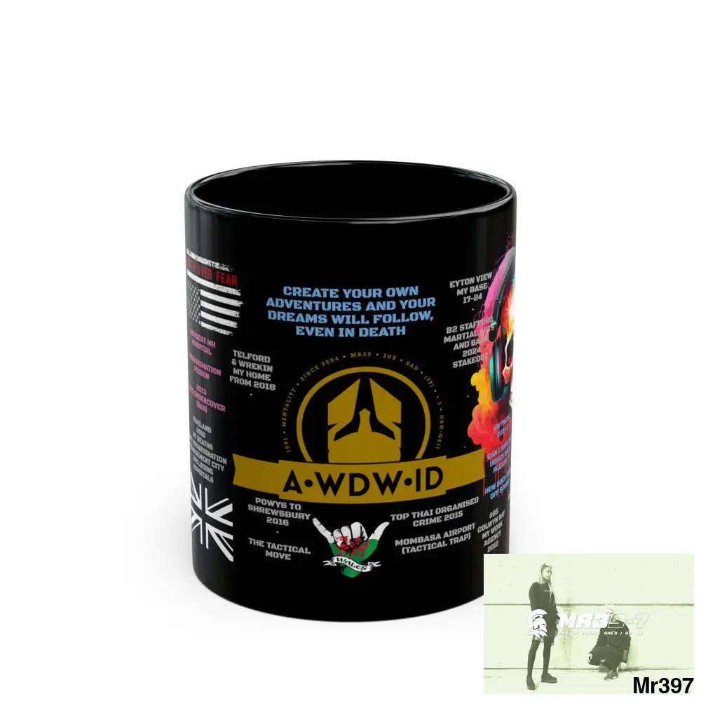A1 Who Dares Wins (ID) RSF Tactical 11oz Black Mug GB / Thailand/ Bermo /UK/KenyaThai Link up MH Assassination X-City