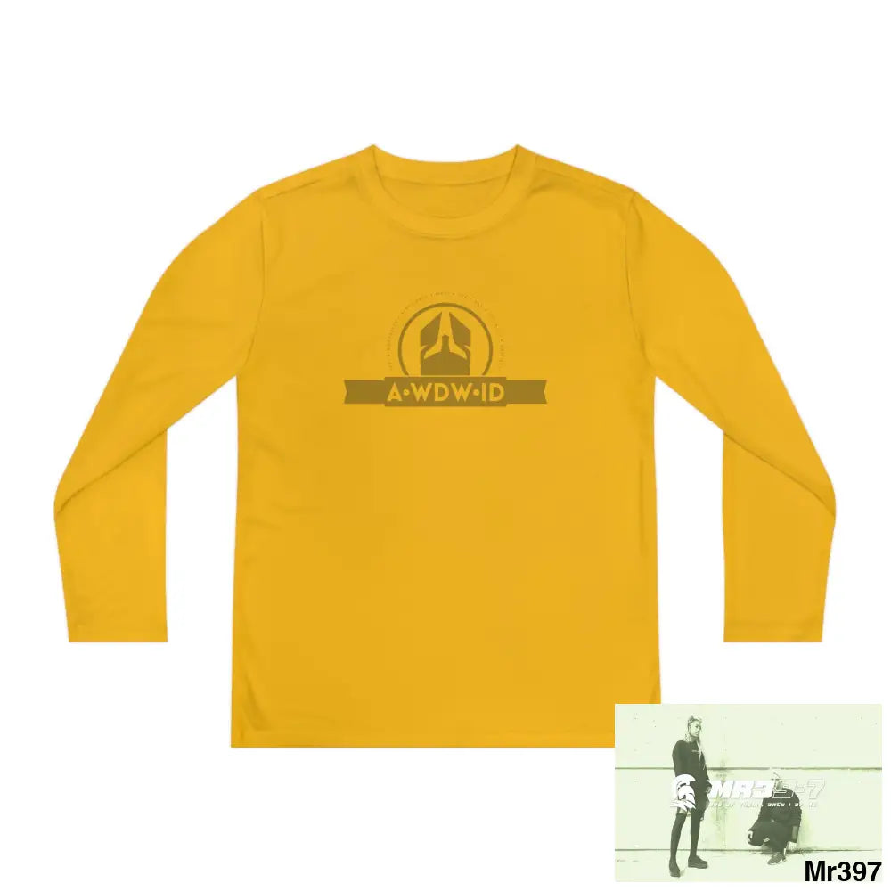 A1 Who Dares Wins ID Youth Long Sleeve Competitor Tee Gold / M Kids clothes