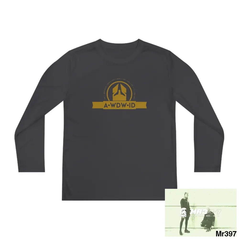 A1 Who Dares Wins ID Youth Long Sleeve Competitor Tee Iron Grey / S Kids clothes