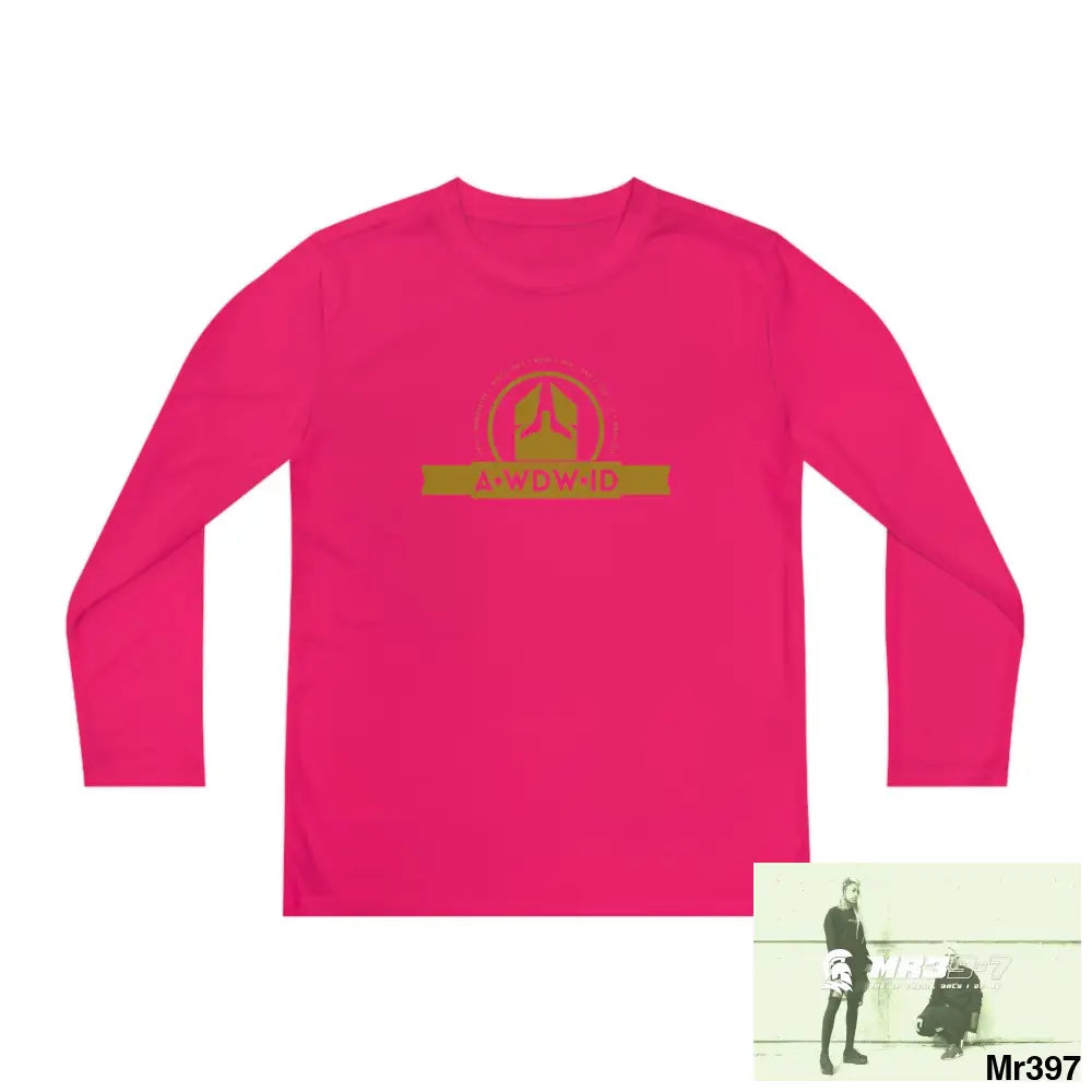 A1 Who Dares Wins ID Youth Long Sleeve Competitor Tee Pink Raspberry / S Kids clothes