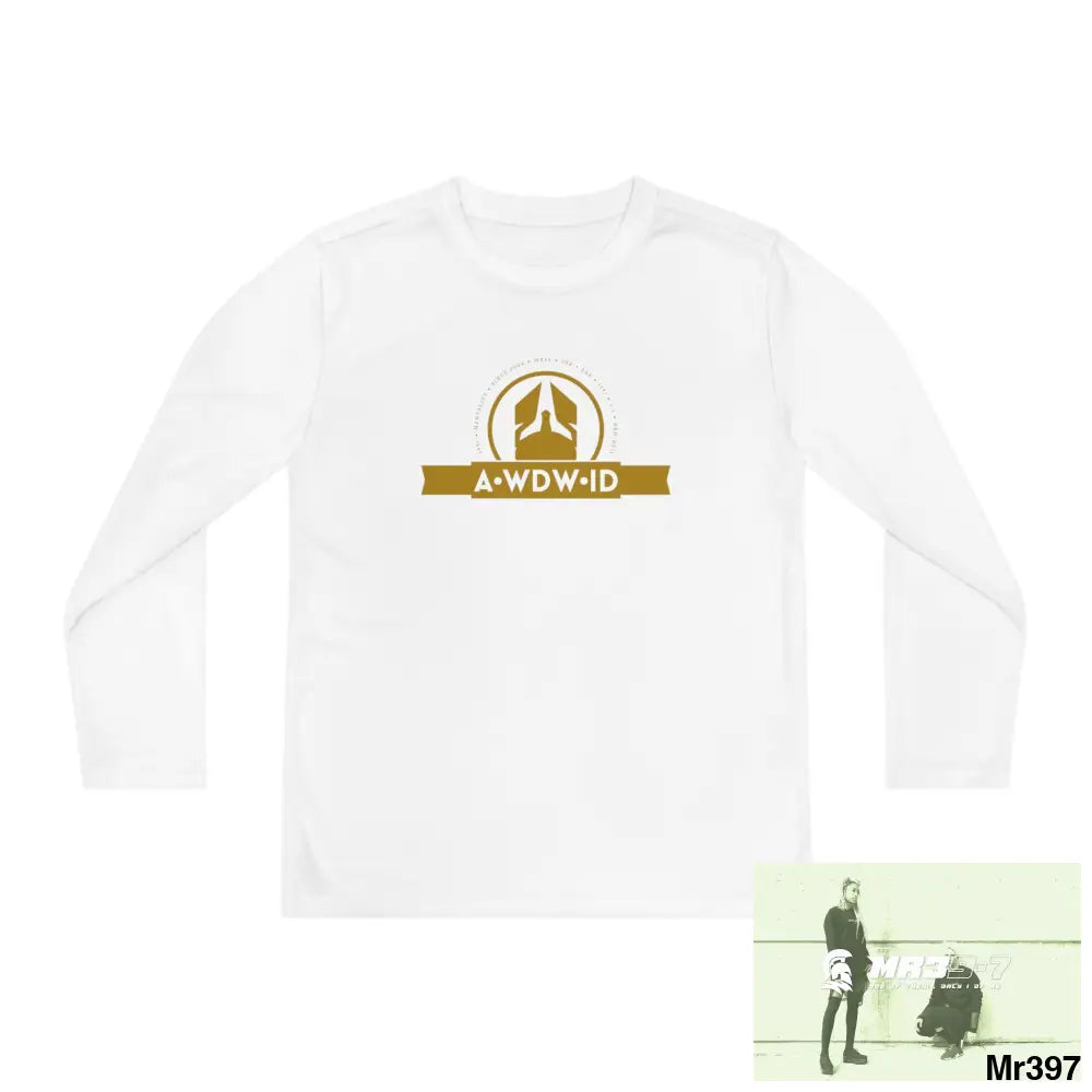A1 Who Dares Wins ID Youth Long Sleeve Competitor Tee White / S Kids clothes