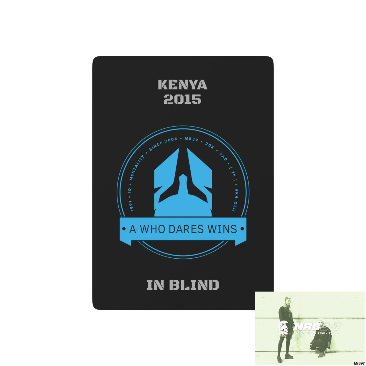 A1-Who Dares Wins Kenya In Blind Ltd Edition Custom Poker Cards 2.5’’ x 3.5’’ / White / Semi Glossy Paper products