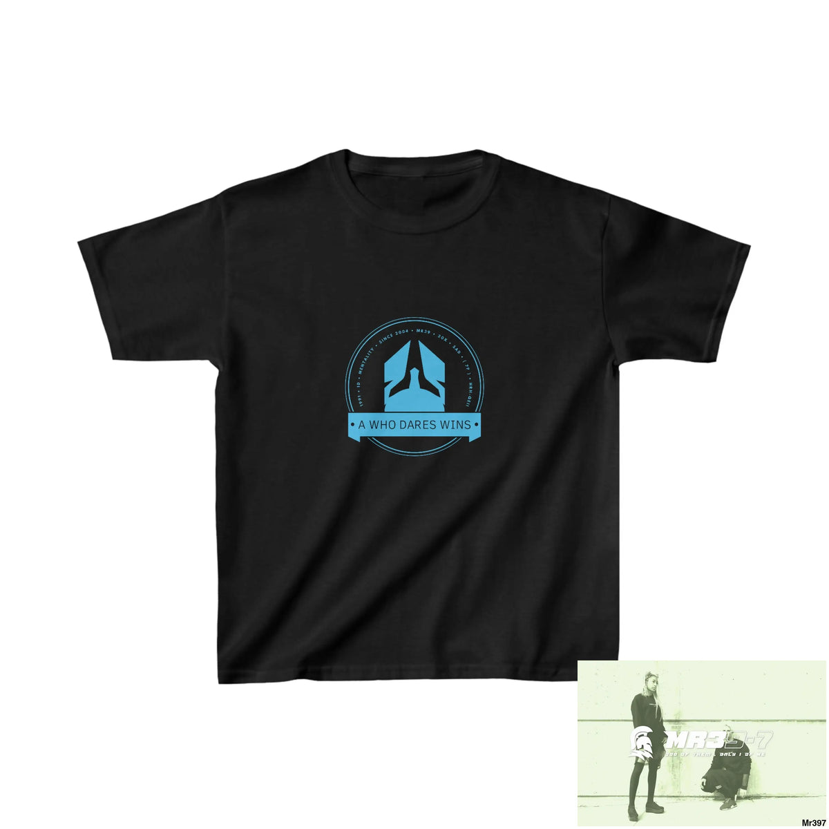 A1- Who Dares Wins - Kids Heavy Cotton™ Tee XS / Black Kids clothes