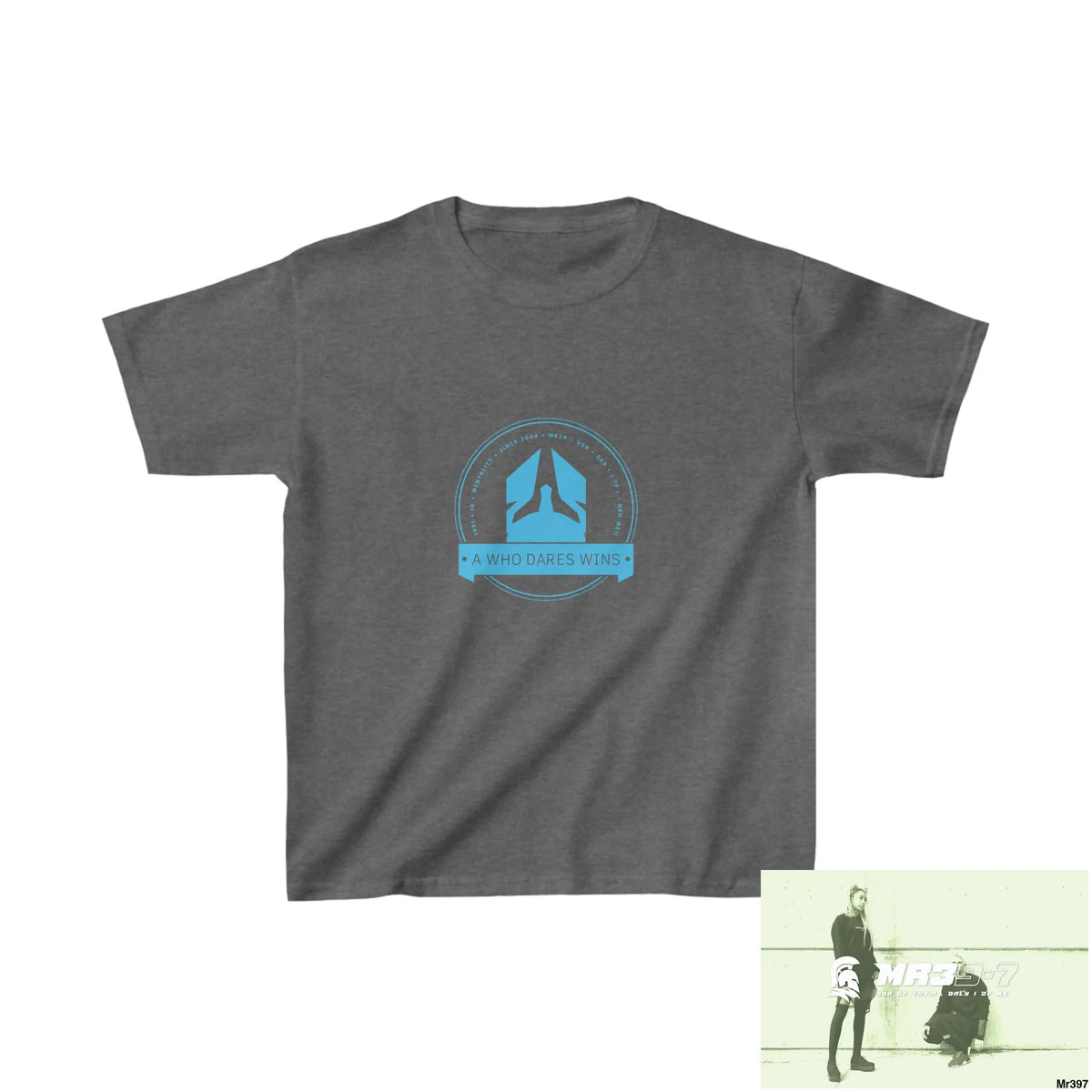 A1- Who Dares Wins - Kids Heavy Cotton™ Tee XS / Dark Heather Kids clothes
