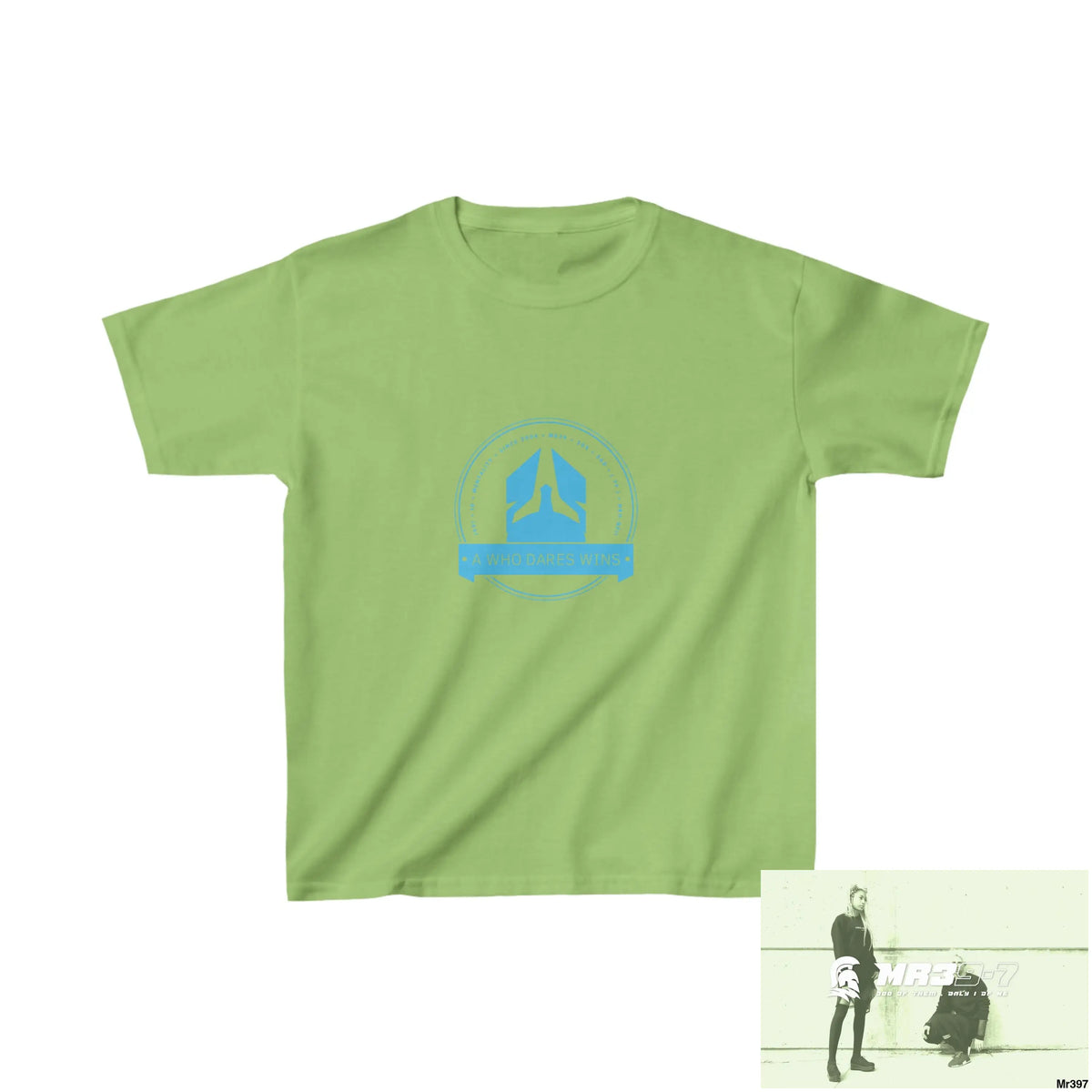 A1- Who Dares Wins - Kids Heavy Cotton™ Tee XS / Lime Kids clothes