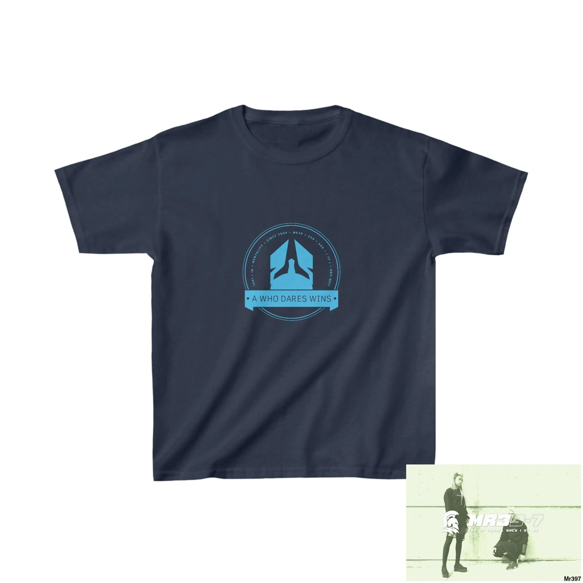 A1- Who Dares Wins - Kids Heavy Cotton™ Tee XS / Navy Kids clothes