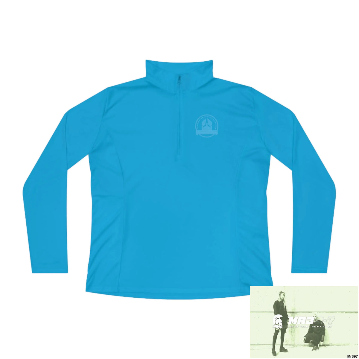 A1 Who Dares Wins Ladies Quarter-Zip Pullover Atomic Blue / 2XL Long-sleeve