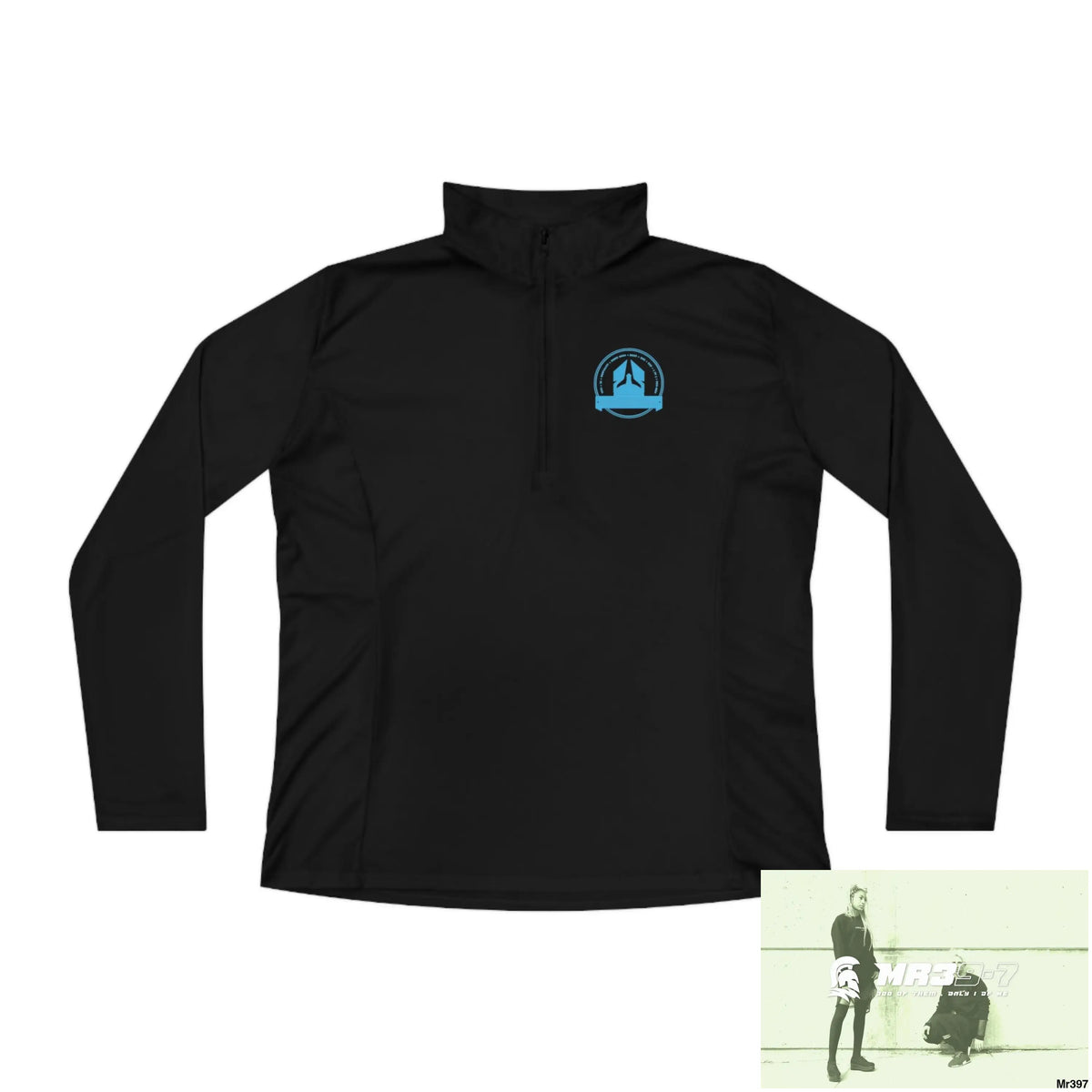 A1 Who Dares Wins Ladies Quarter-Zip Pullover Black / M Long-sleeve