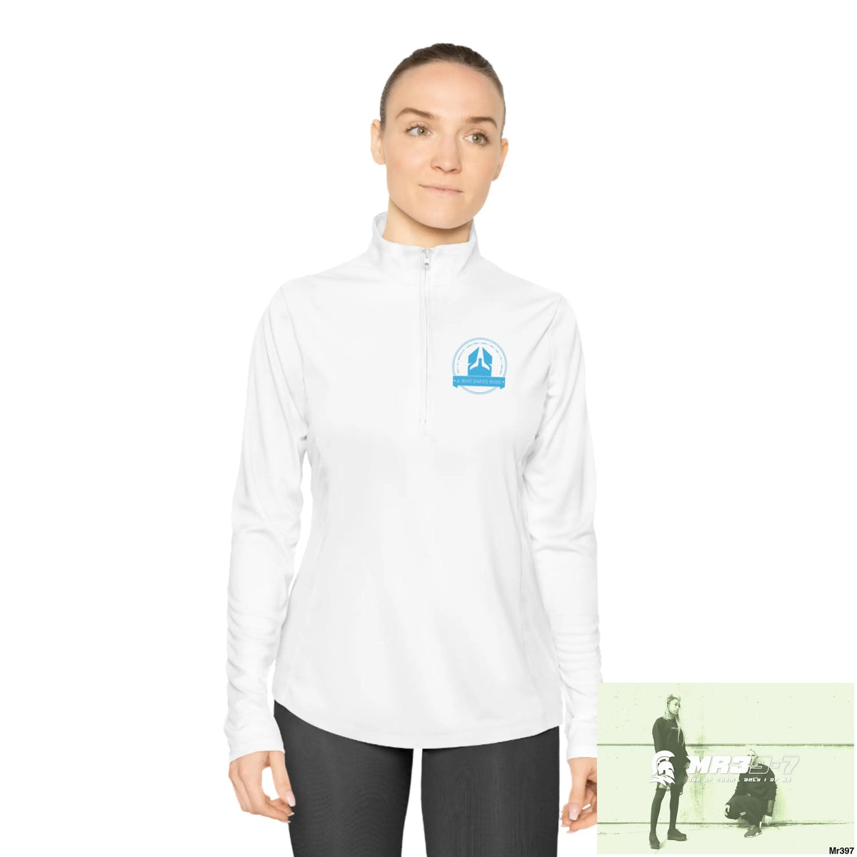 A1 Who Dares Wins Ladies Quarter-Zip Pullover Long-sleeve