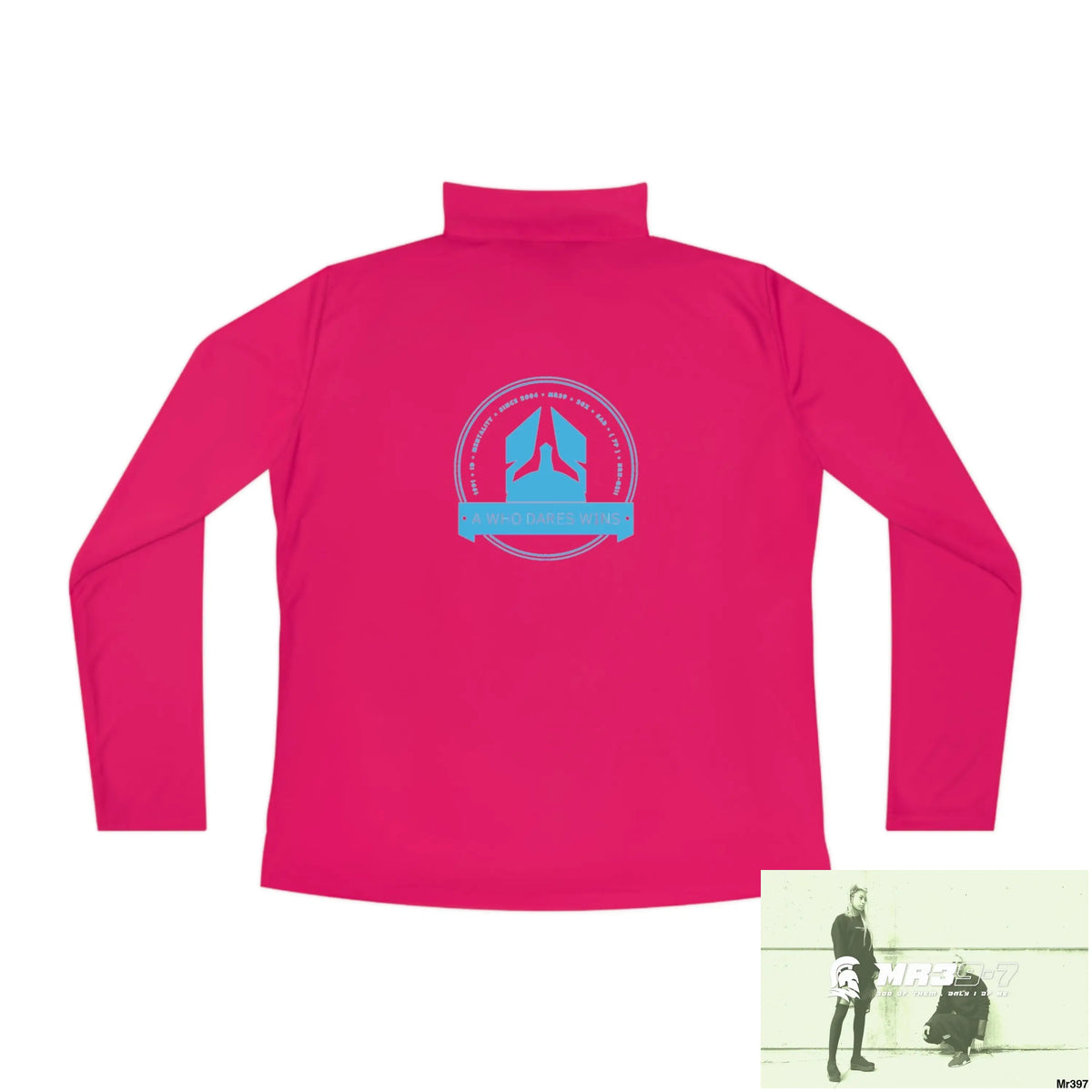 A1 Who Dares Wins Ladies Quarter-Zip Pullover Long-sleeve