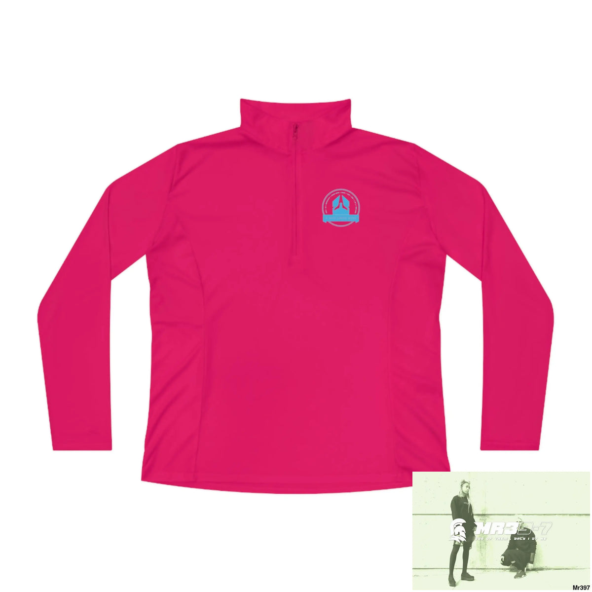 A1 Who Dares Wins Ladies Quarter-Zip Pullover Pink Raspberry / S Long-sleeve
