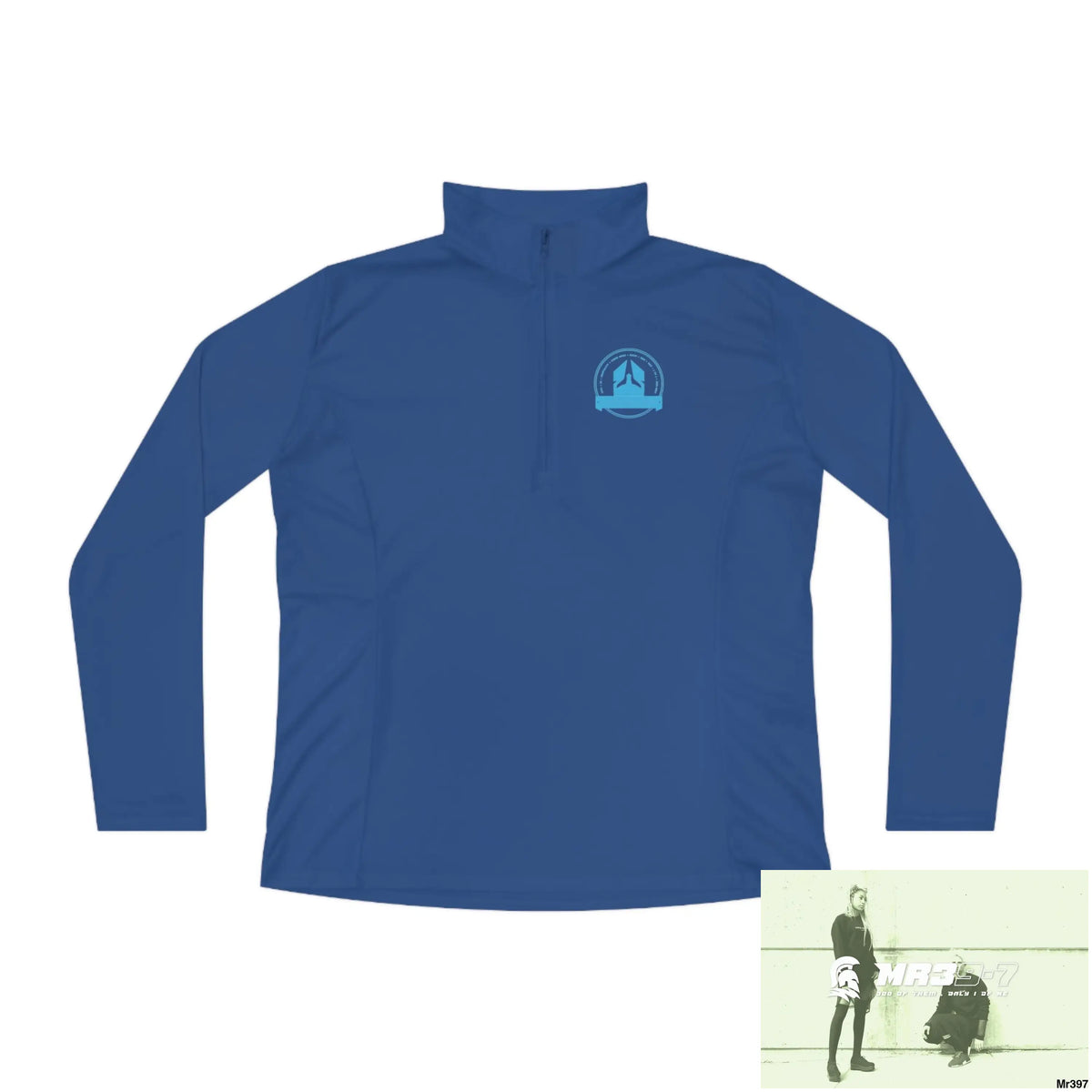 A1 Who Dares Wins Ladies Quarter-Zip Pullover True Royal / S Long-sleeve