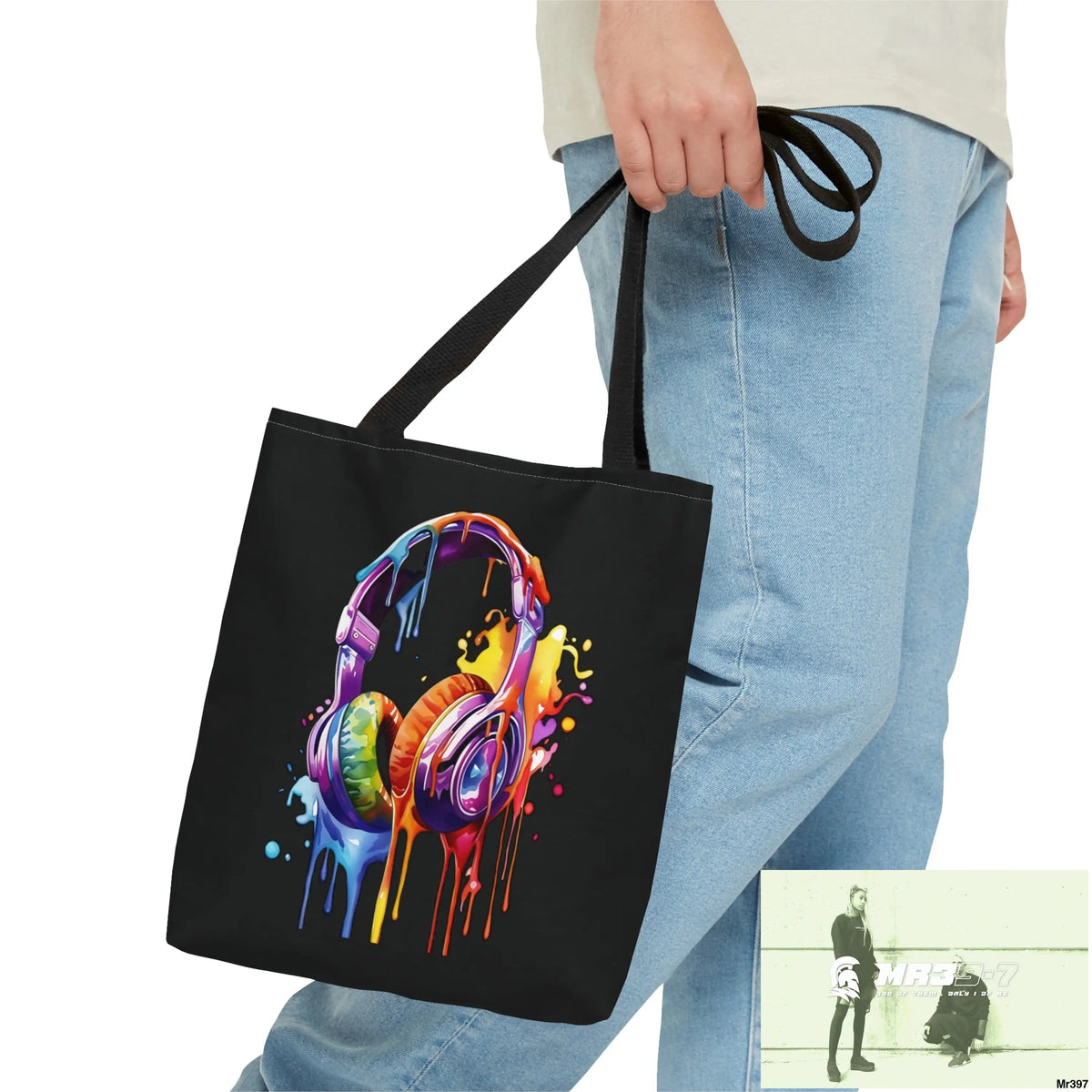 A1-Who Dares Wins Melting Headphones Tote Bag (AOP) Bags