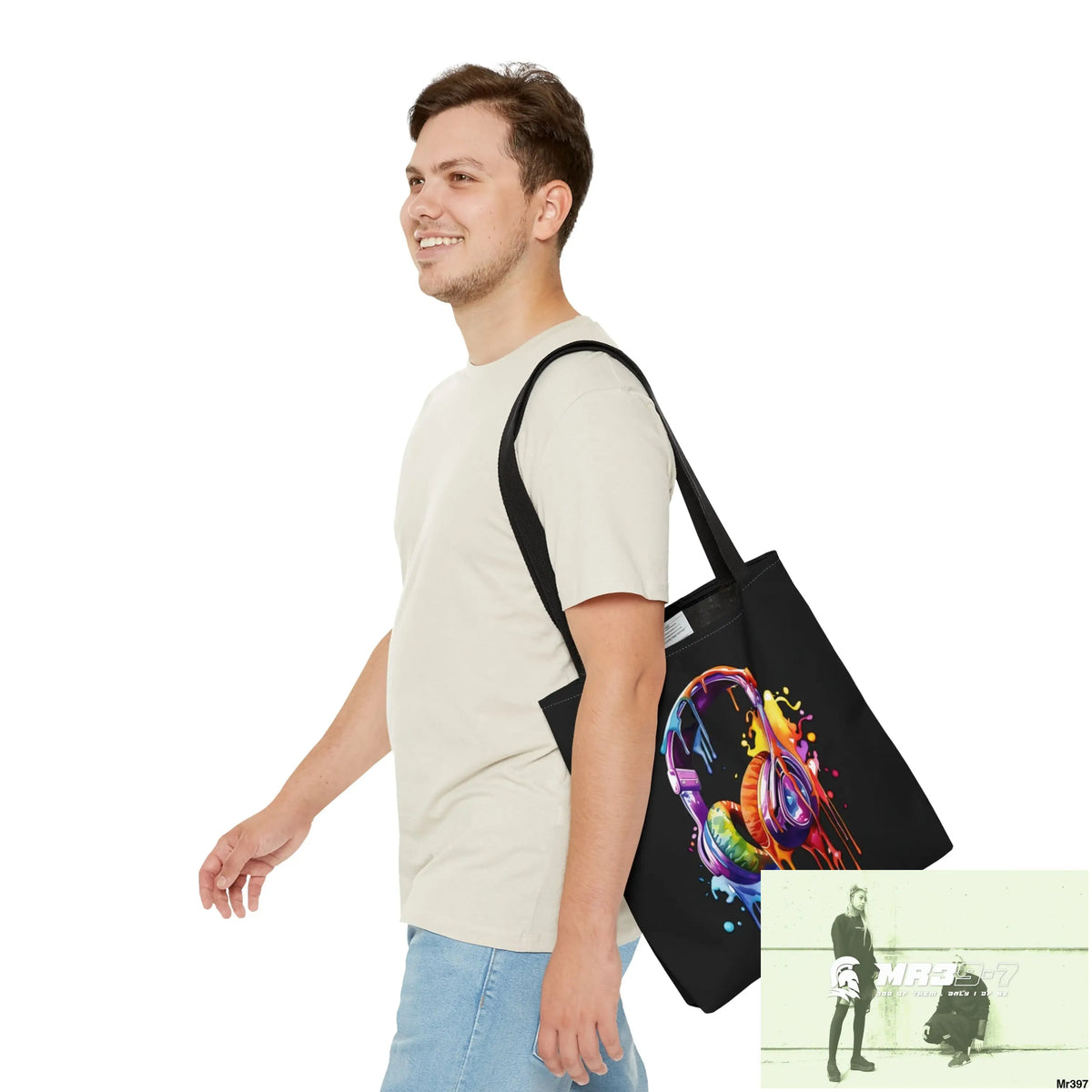 A1-Who Dares Wins Melting Headphones Tote Bag (AOP) Bags