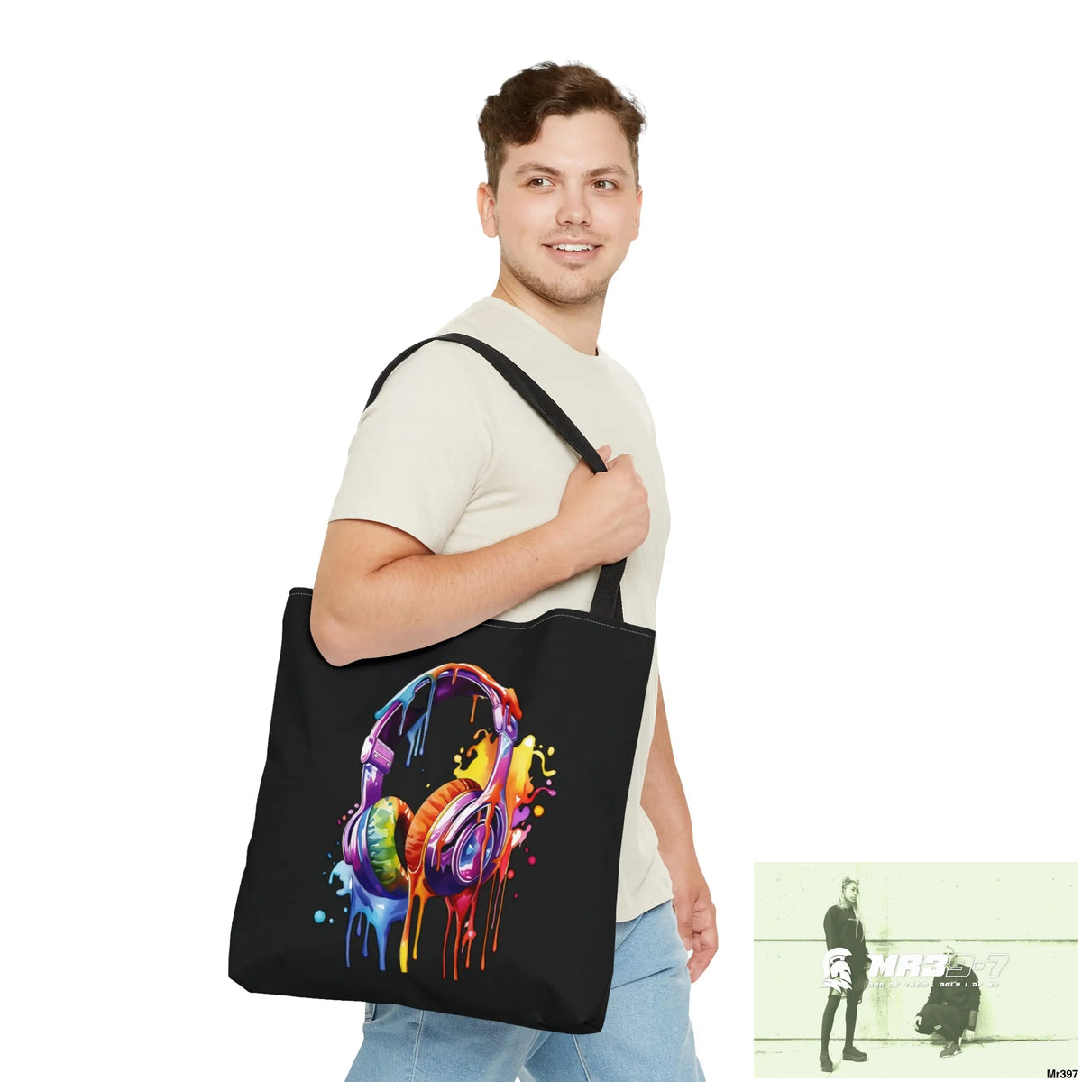 A1-Who Dares Wins Melting Headphones Tote Bag (AOP) Bags