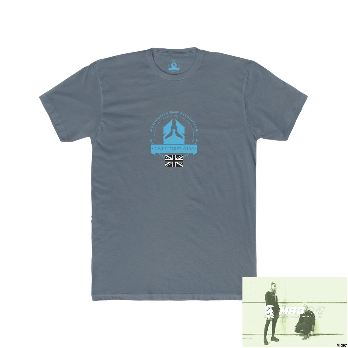 A1 Who Dares Wins MY Life My Deaths their plans Failed Tactical GB 2001-2024 Men’s Cotton Crew Tee Solid Indigo / S
