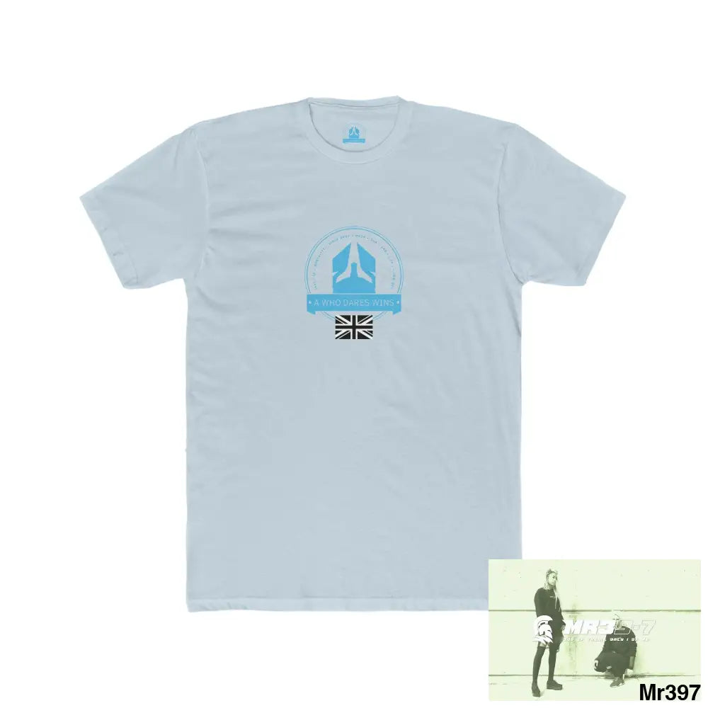 A1 Who Dares Wins MY Life My Deaths their plans Failed Tactical GB 2001-2024 Men’s Cotton Crew Tee Solid Light Blue / S