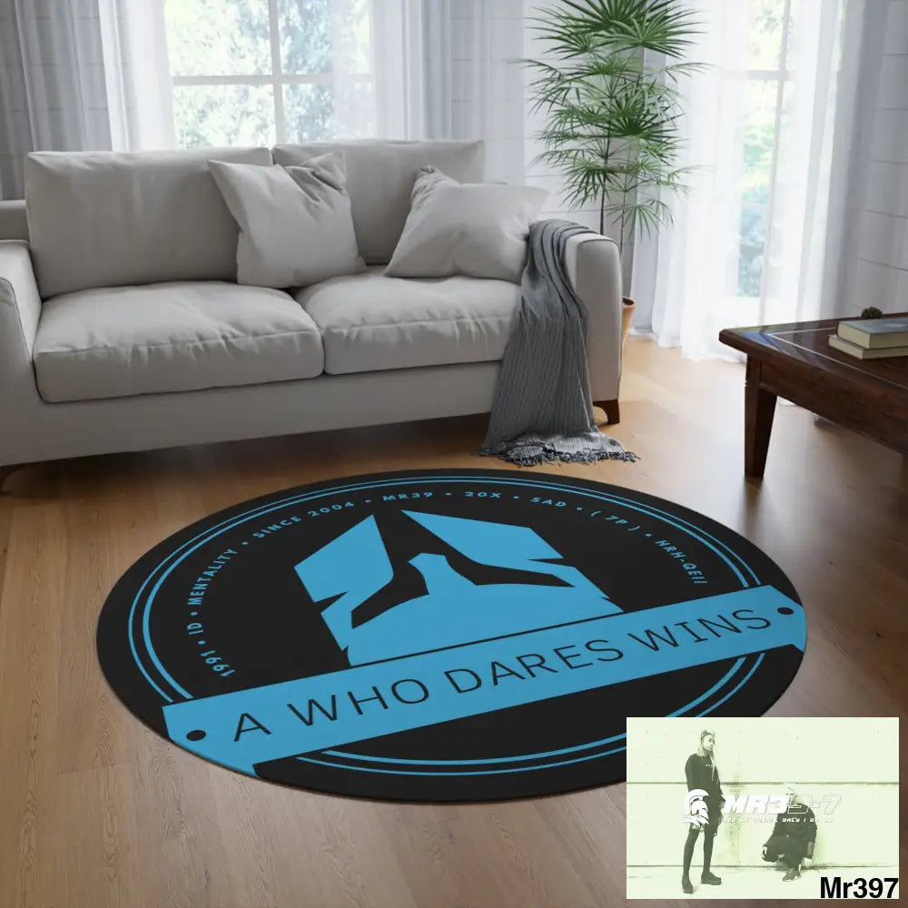 A1-Who Dares Wins Round Rug 60’’ × 60’’ Home Decor