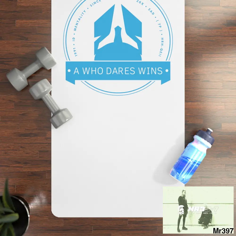 A1 Who Dares Wins Rubber Yoga Mat 24” x 68” Home Decor