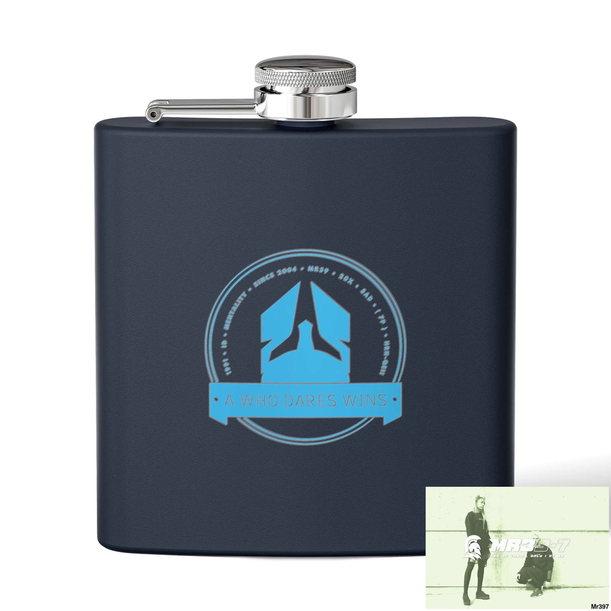 A1 Who Dares Wins Stylish Stainless Steel Flask for Tea/ Coffee Lovers - 6oz Personalized Gift 6oz / Navy Mug