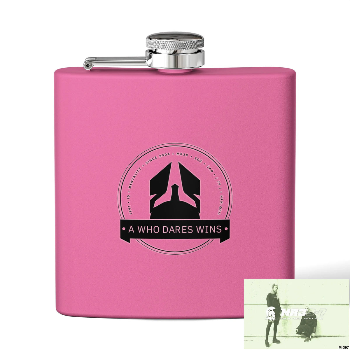 A1 Who Dares Wins Stylish Stainless Steel Flask for Tea/ Coffee Lovers - 6oz Personalized Gift 6oz / Pink Mug