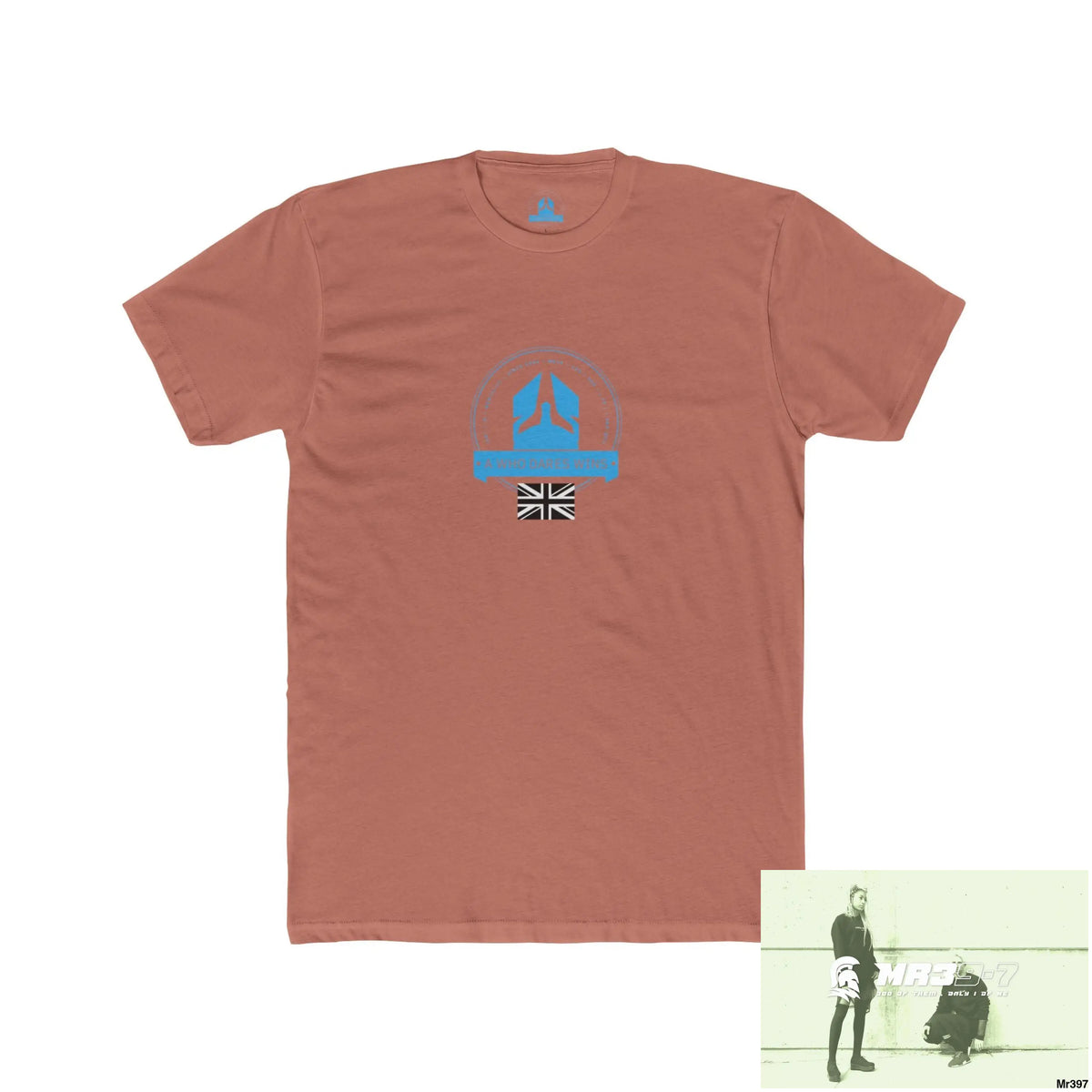 A1 Who Dares Wins Tactical GB 2012 My Work Colwyn Bay. to and from! Men’s Cotton Crew Tee Solid Desert Pink / S T-Shirt