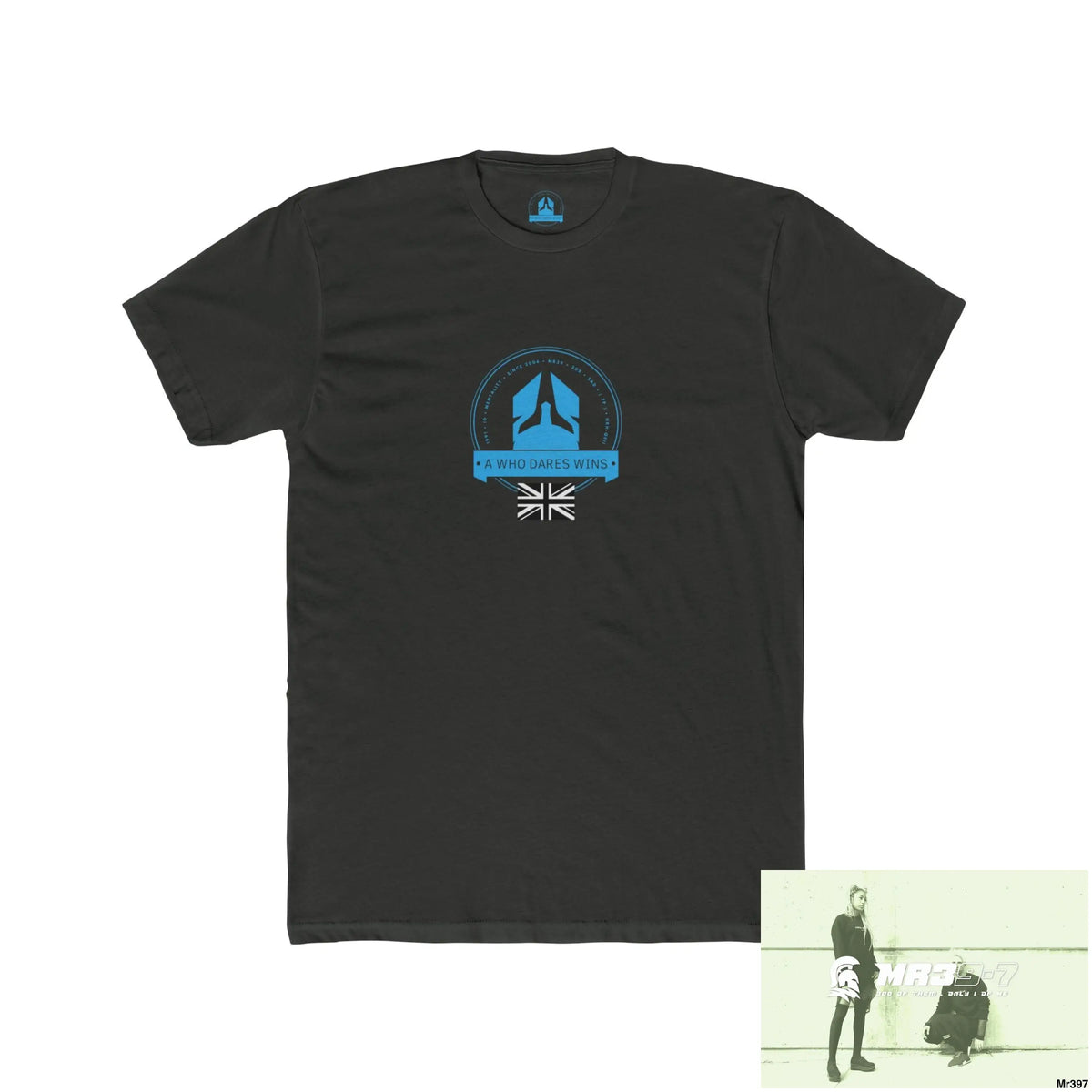 A1 Who Dares Wins Tactical GB 2012 My Work Colwyn Bay. to and from! Men’s Cotton Crew Tee Solid Heavy Metal / XS T-Shirt