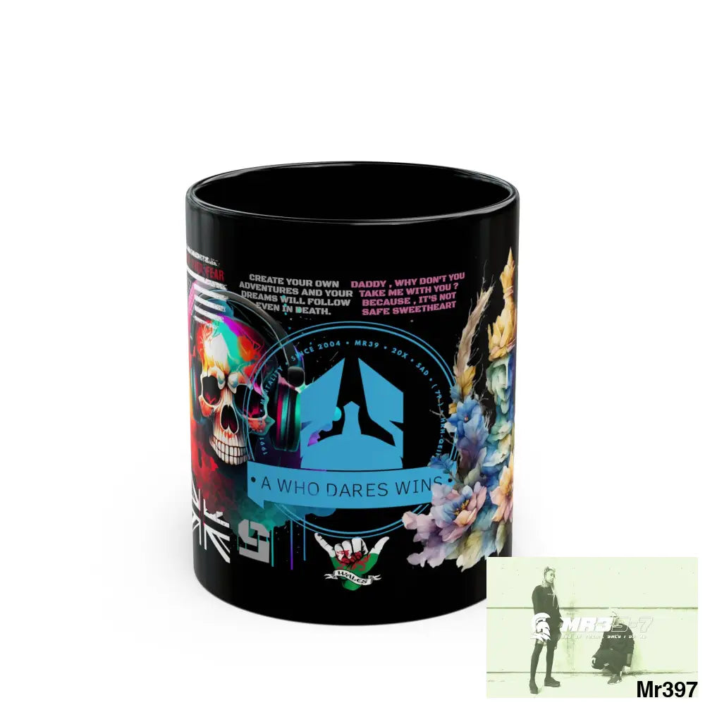 A1 Who Dares Wins Tactical SAS Roll over 11oz Black Mug GB / Thailand/ Bermo /Wales My Death /Murder night 2004 11oz Mug