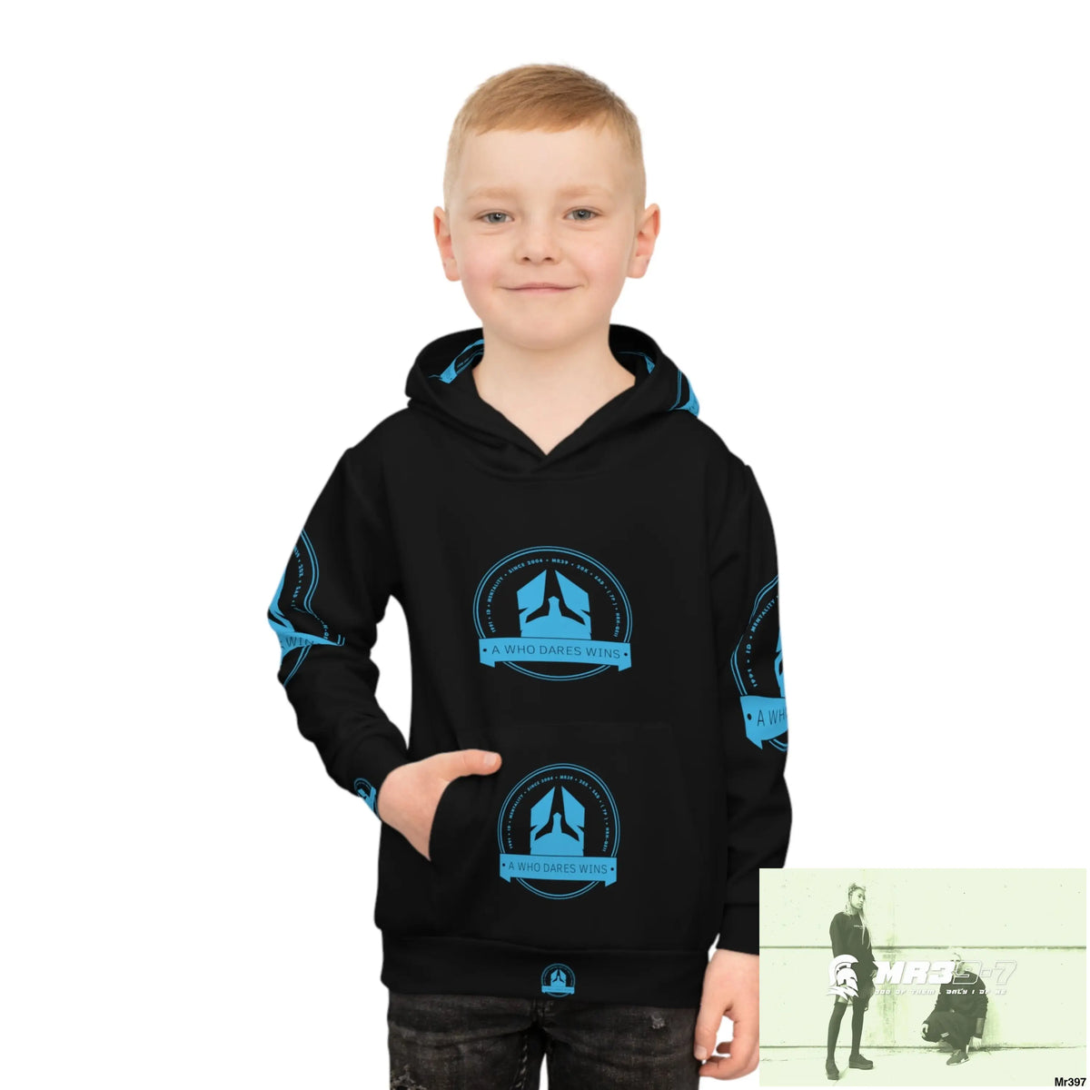 A1 Who Dares Wins with Tactical inside hood A1 Who dares Wins Mentality -. Children’s Hoodie (AOP) All Over Prints