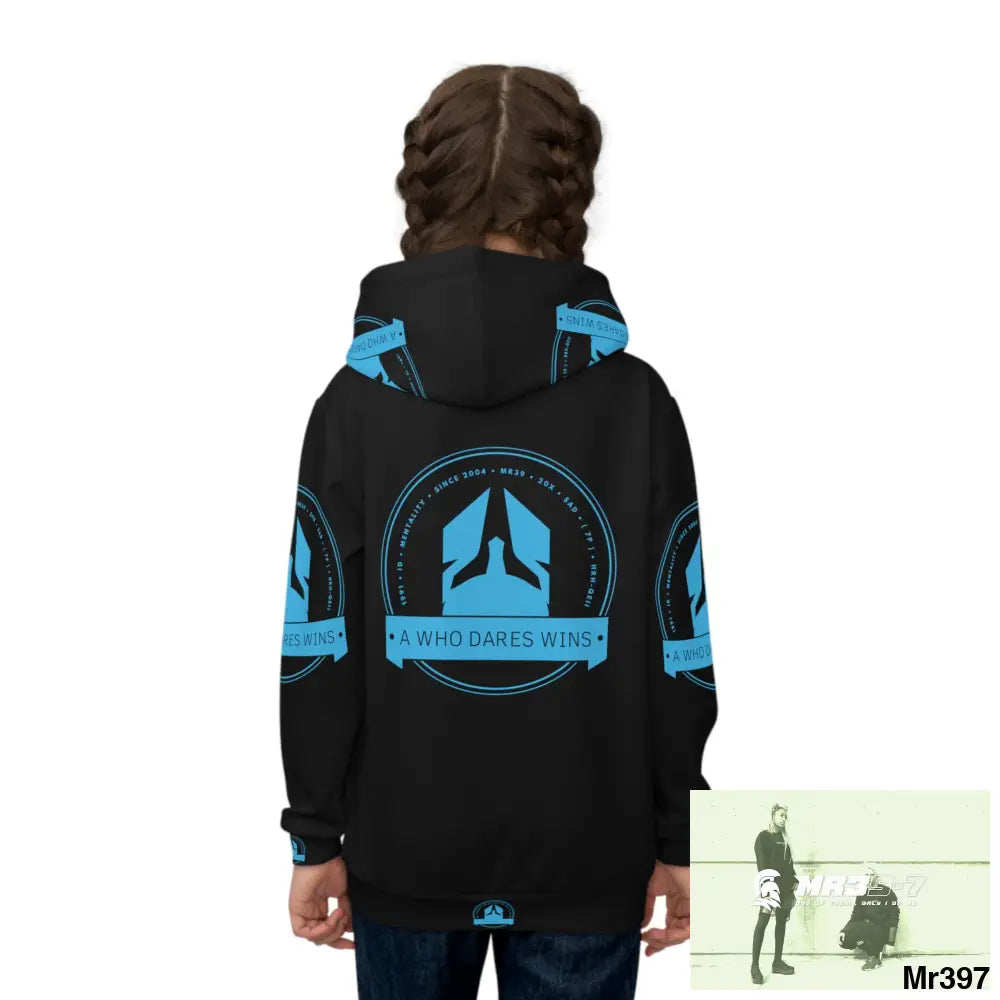 A1 Who Dares Wins with Tactical inside hood A1 Who dares Wins Mentality -. Children’s Hoodie (AOP) All Over Prints