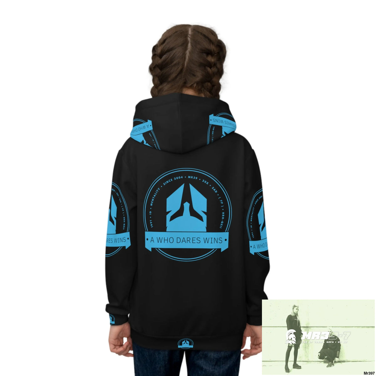 A1 Who Dares Wins with Tactical inside hood A1 Who dares Wins Mentality -. Children’s Hoodie (AOP) All Over Prints