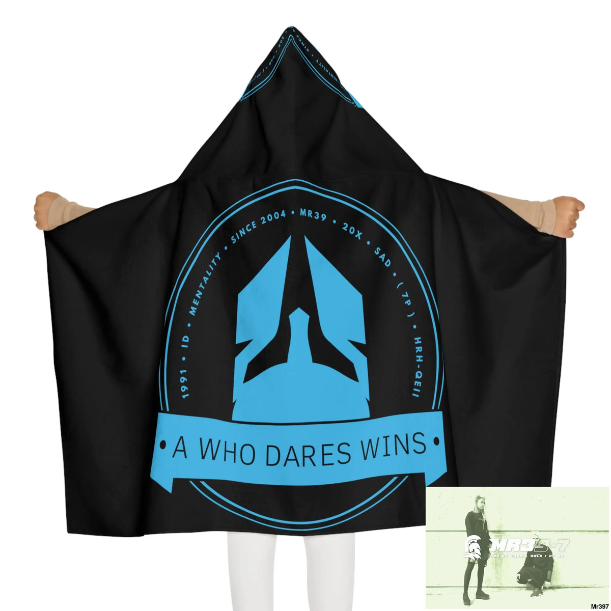 A1- Who Dares Wins Youth Hooded Towel 24’’ × 48’’ All Over Prints