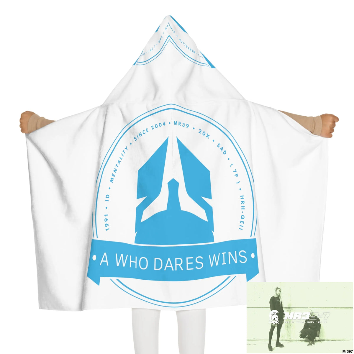 A1- Who Dares Wins Youth Hooded Towel 24’’ × 48’’ All Over Prints