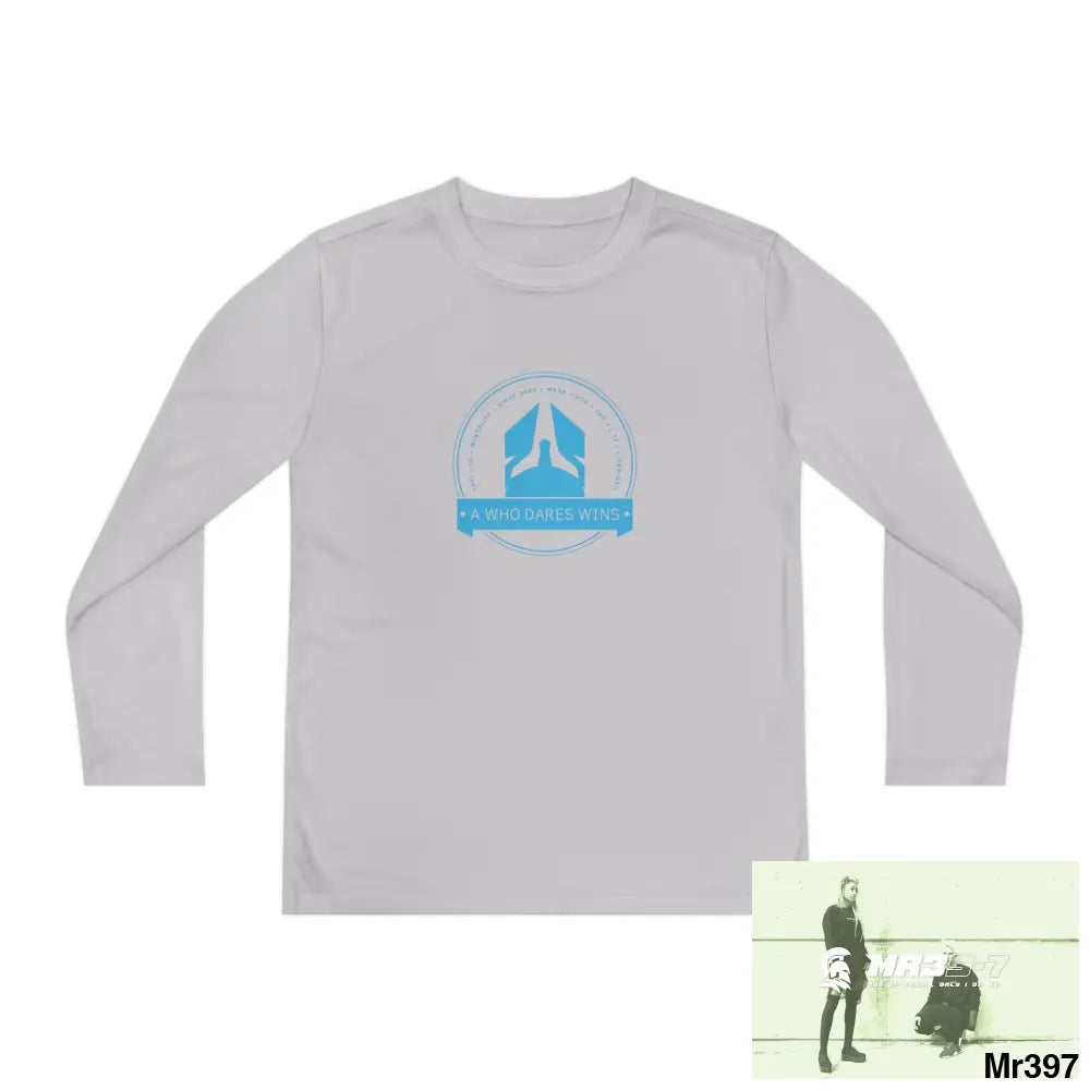A1 Who Dares Wins Youth Long Sleeve Competitor Tee Silver / S Kids clothes