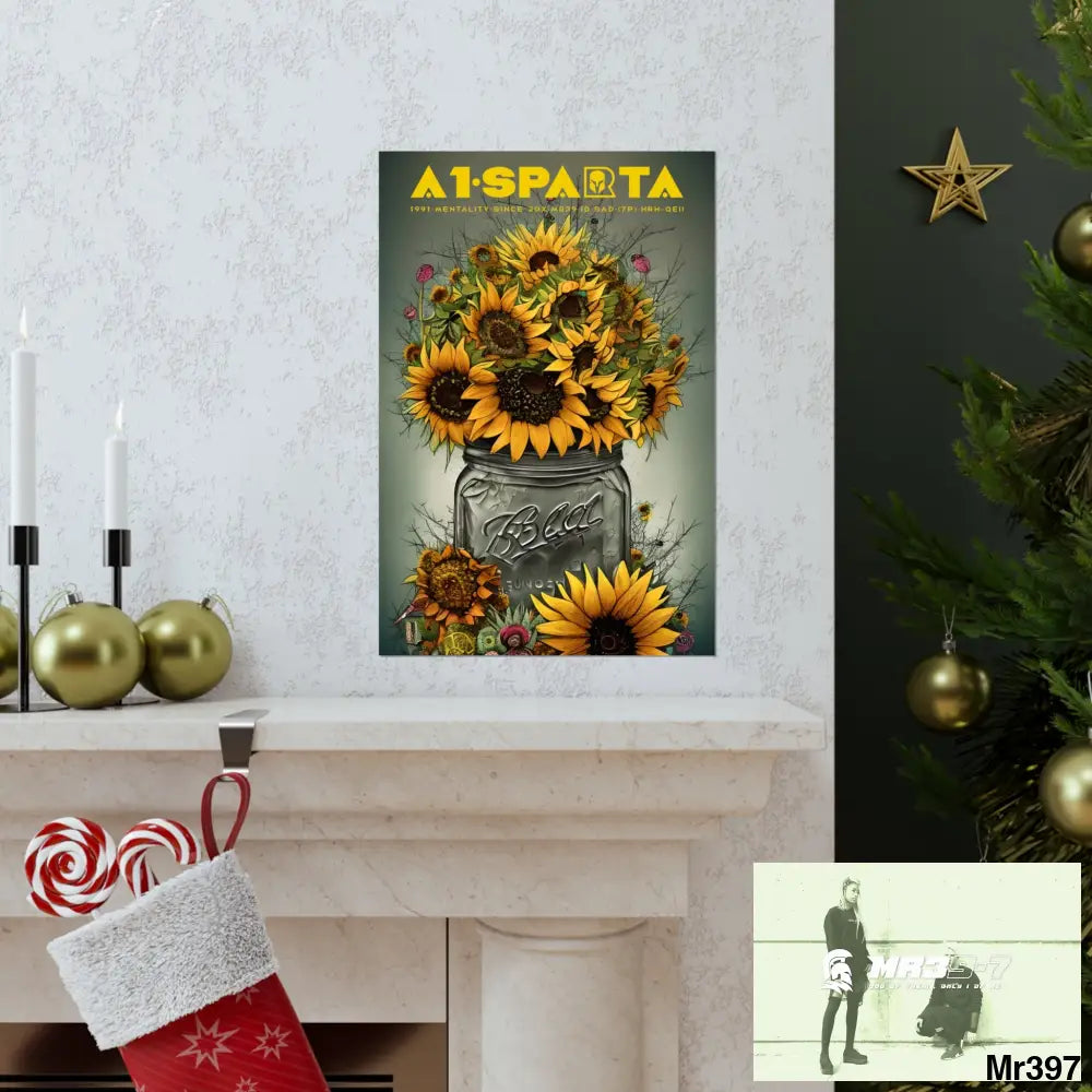 A1Sparta relax Fantasy Summer Landscape in a Mason Jar Matte Vertical Posters Poster