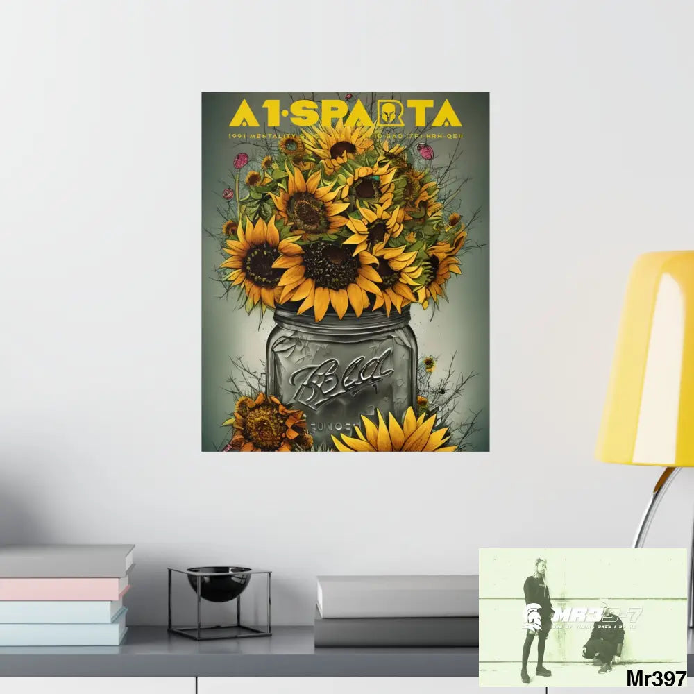 A1Sparta relax Fantasy Summer Landscape in a Mason Jar Matte Vertical Posters Poster
