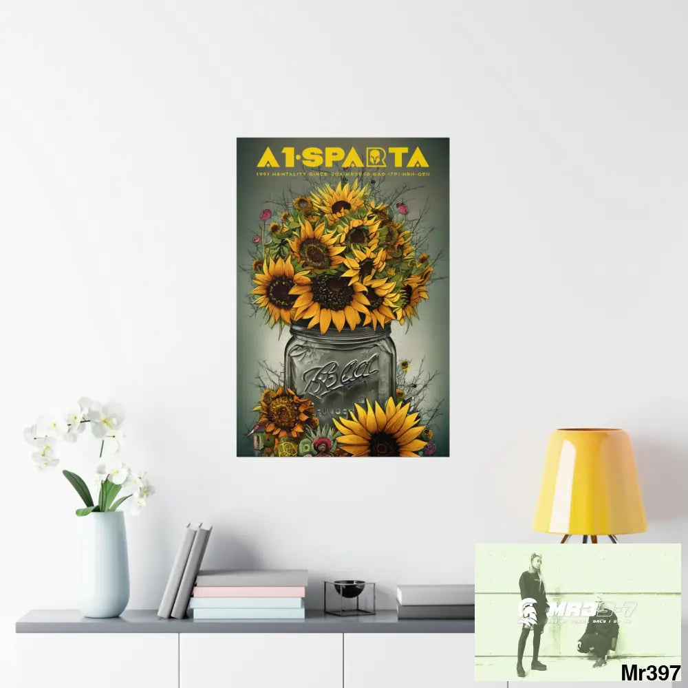 A1Sparta relax Fantasy Summer Landscape in a Mason Jar Matte Vertical Posters Poster