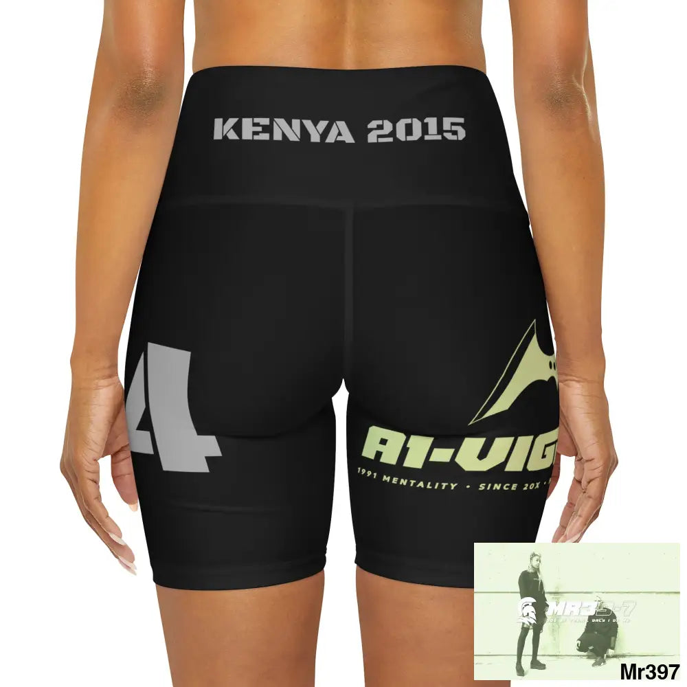 A1Vigilante 2014 Kenya High Waisted Yoga Shorts (AOP) All Over Prints