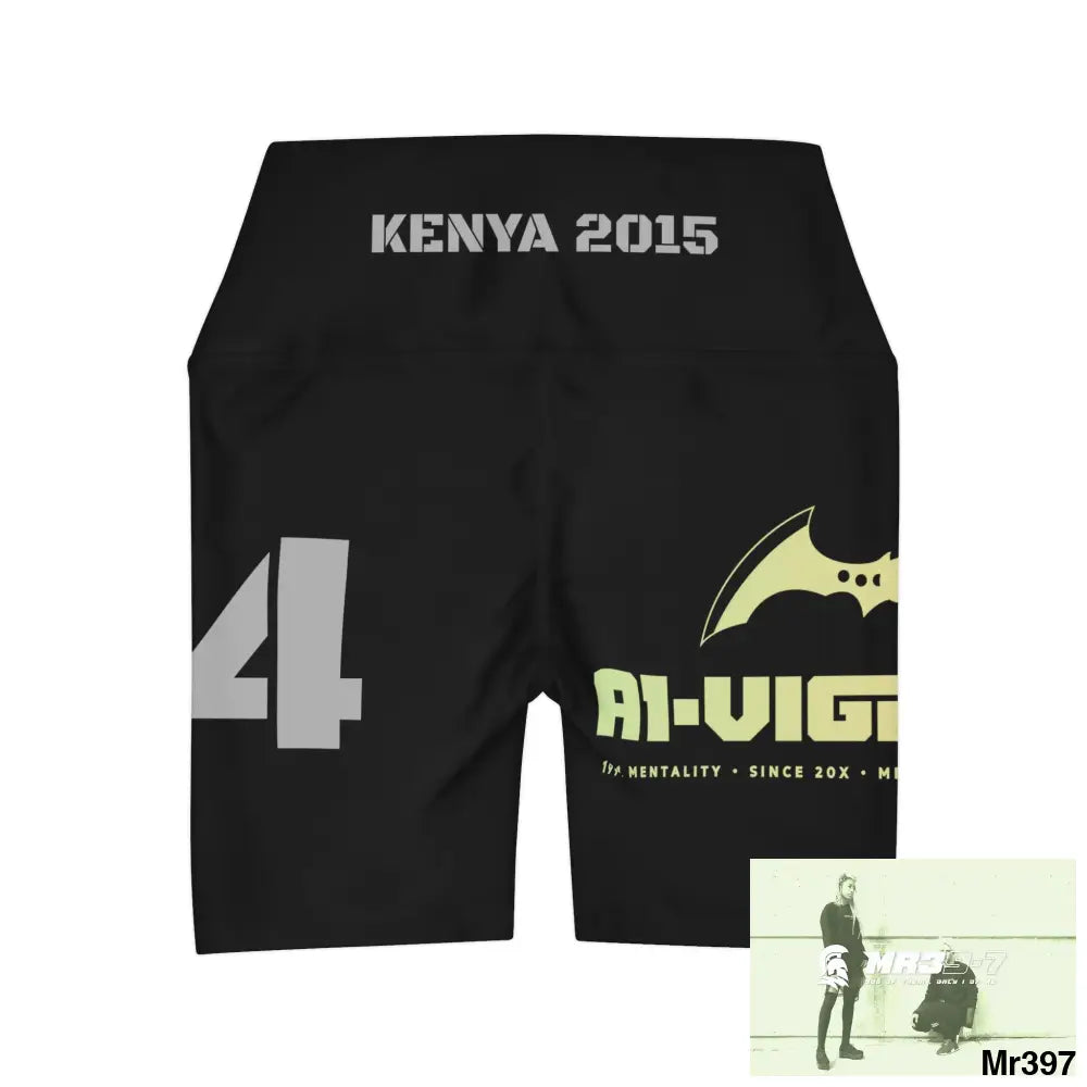 A1Vigilante 2014 Kenya High Waisted Yoga Shorts (AOP) All Over Prints