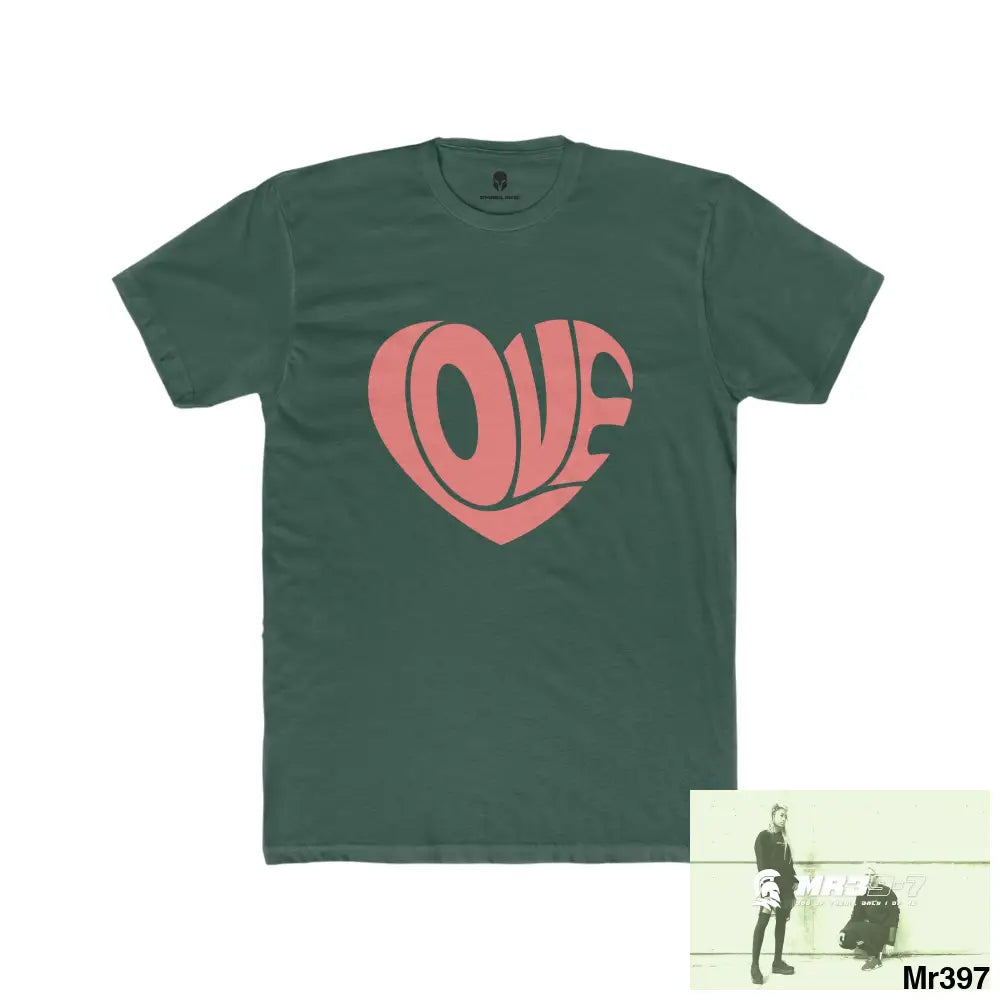 A1Vigilante Sparta Tactical Love Men’s Cotton Crew Tee Solid Forest Green / S T-Shirt