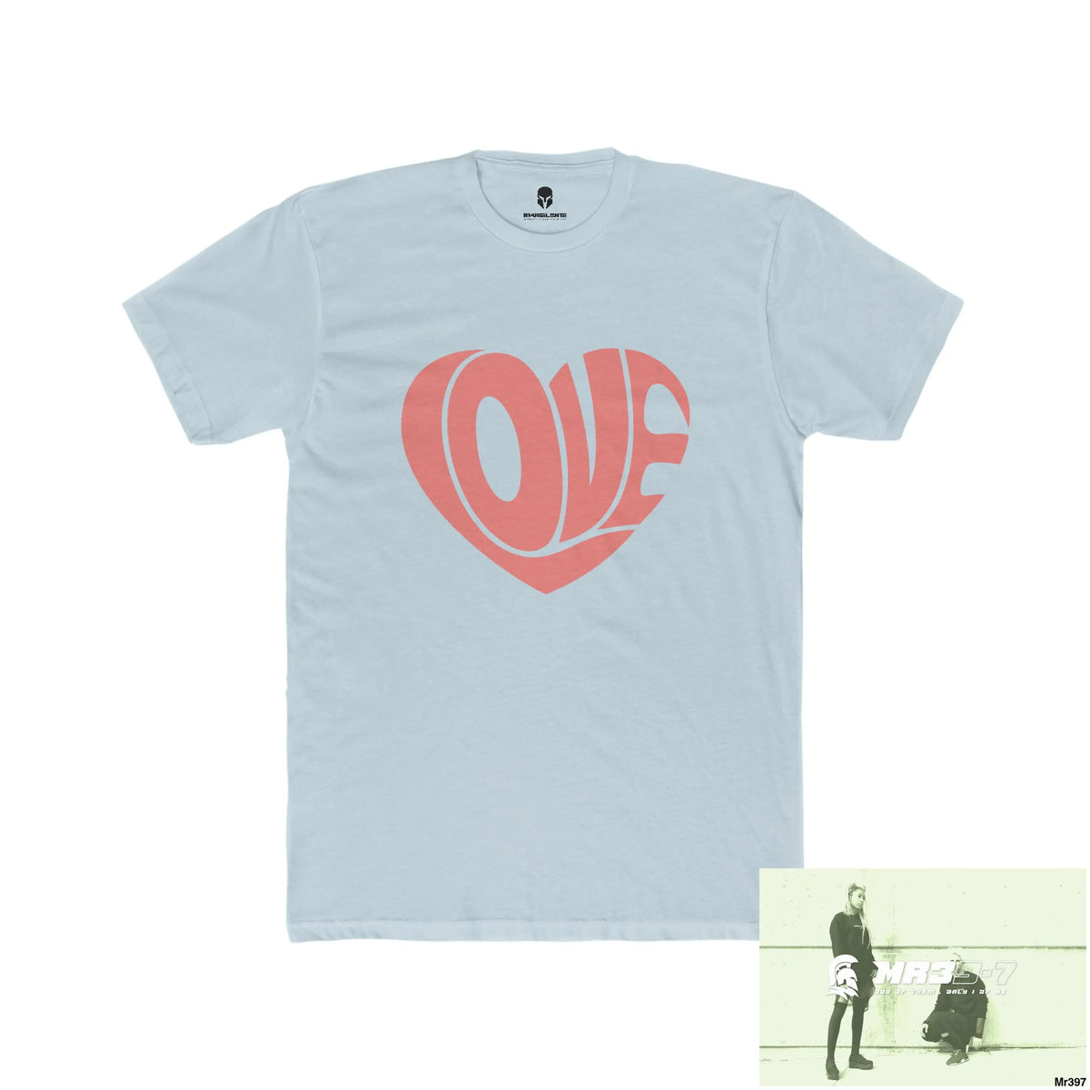 A1Vigilante Sparta Tactical Love Men’s Cotton Crew Tee Solid Light Blue / S T-Shirt