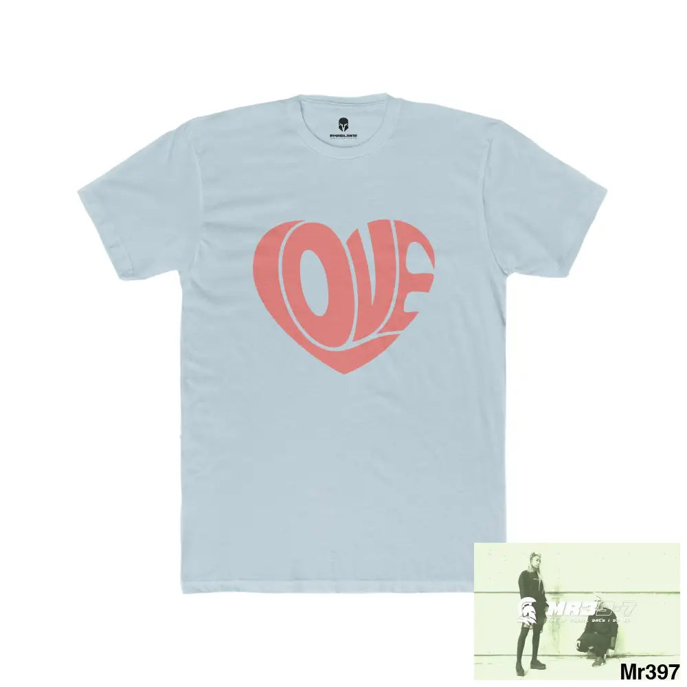 A1Vigilante Sparta Tactical Love Men’s Cotton Crew Tee Solid Light Blue / S T-Shirt