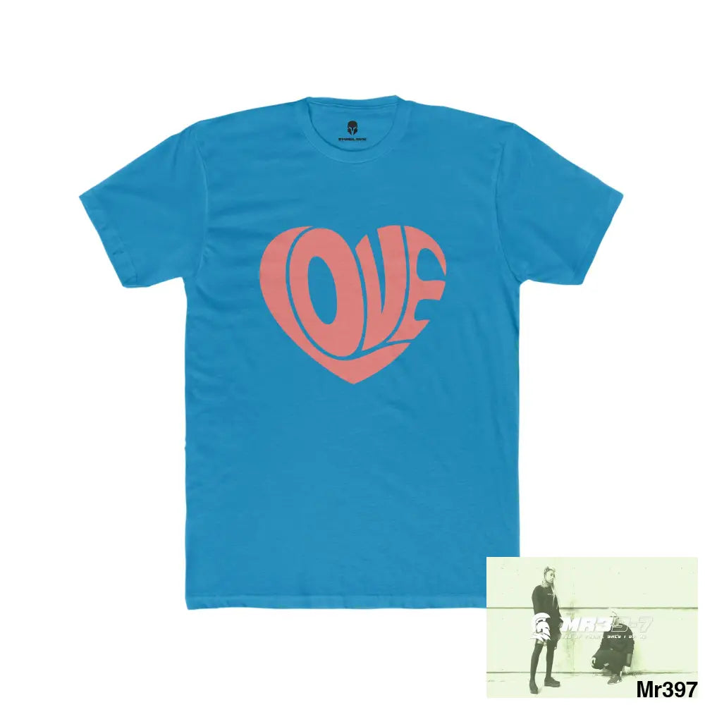 A1Vigilante Sparta Tactical Love Men’s Cotton Crew Tee Solid Turquoise / S T-Shirt